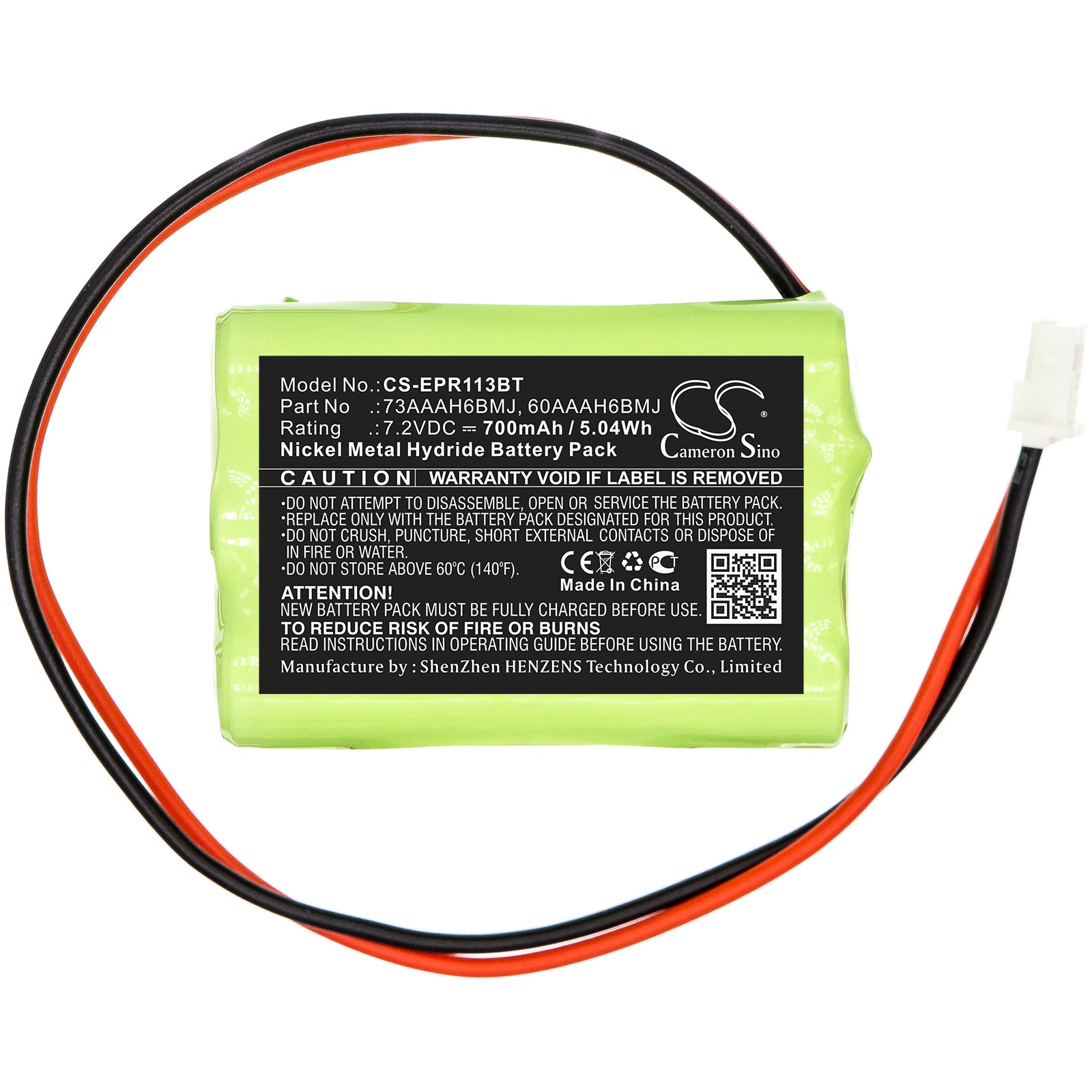 Ni-MH Battery fits Electia, 1131 Dtmf, 1132 Gsm 7.2V, 700mAh Alarm System Cameron Sino Technology Limited