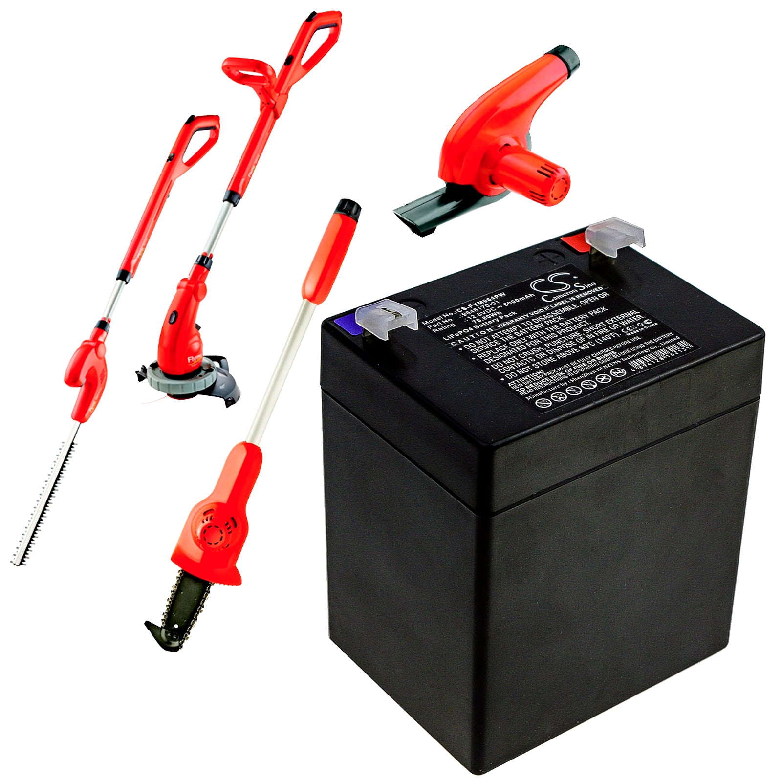 LiFePO4 Battery fits Flymo, Sabre Blow Attachment, Sabre Blow Attachment (9646619-62) 12.8V, 6000mAh Lawn Mowers Cameron Sino Technology Limited