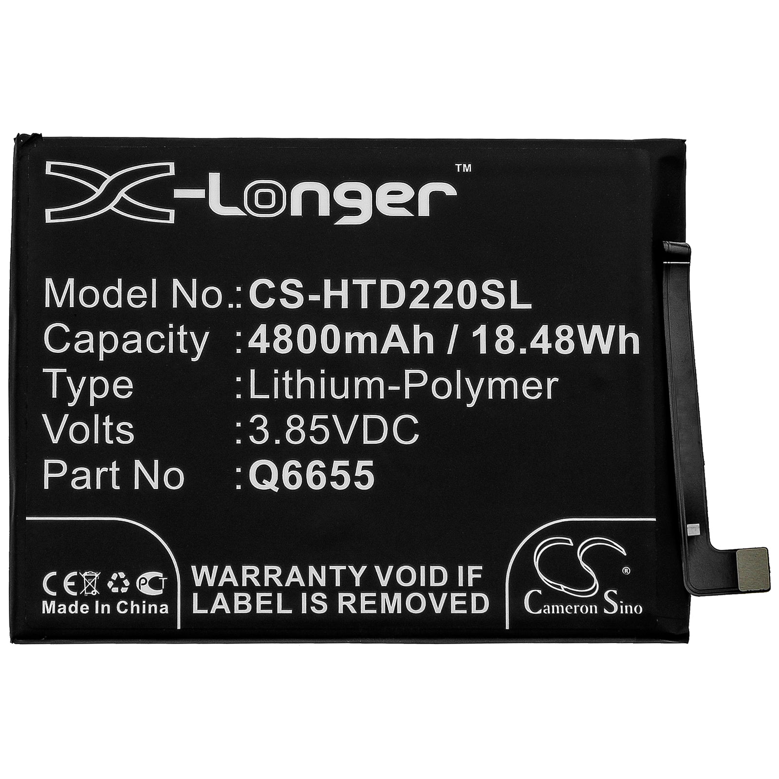 Li-Polymer Battery fits Htc, Desire 20 Pro 3.85V, 4800mAh Mobile & SmartPhone Cameron Sino Technology Limited