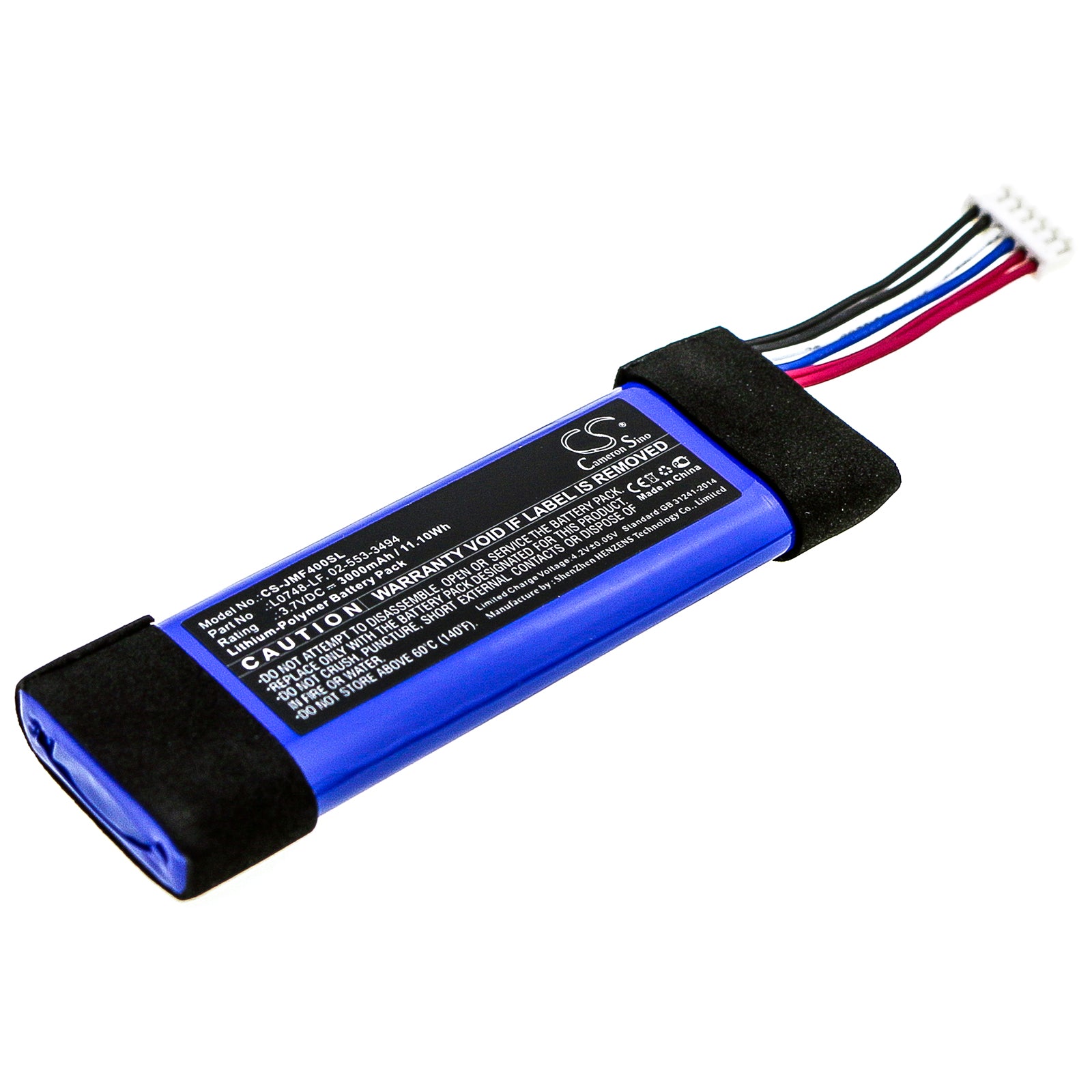 Li-Polymer Speaker Battery fits Jbl, Flip Essential 3.7V, 3000mAh Speaker Cameron Sino Technology Limited