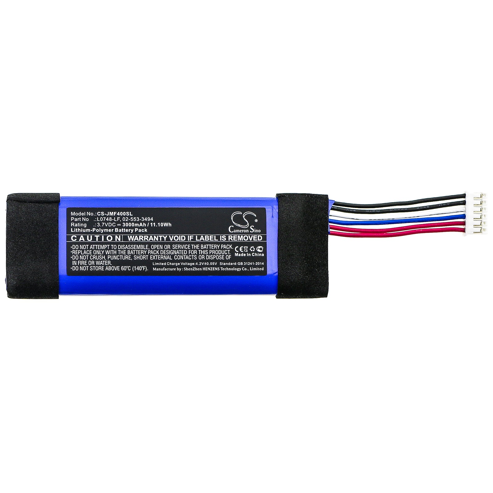 Li-Polymer Speaker Battery fits Jbl, Flip Essential 3.7V, 3000mAh Speaker Cameron Sino Technology Limited
