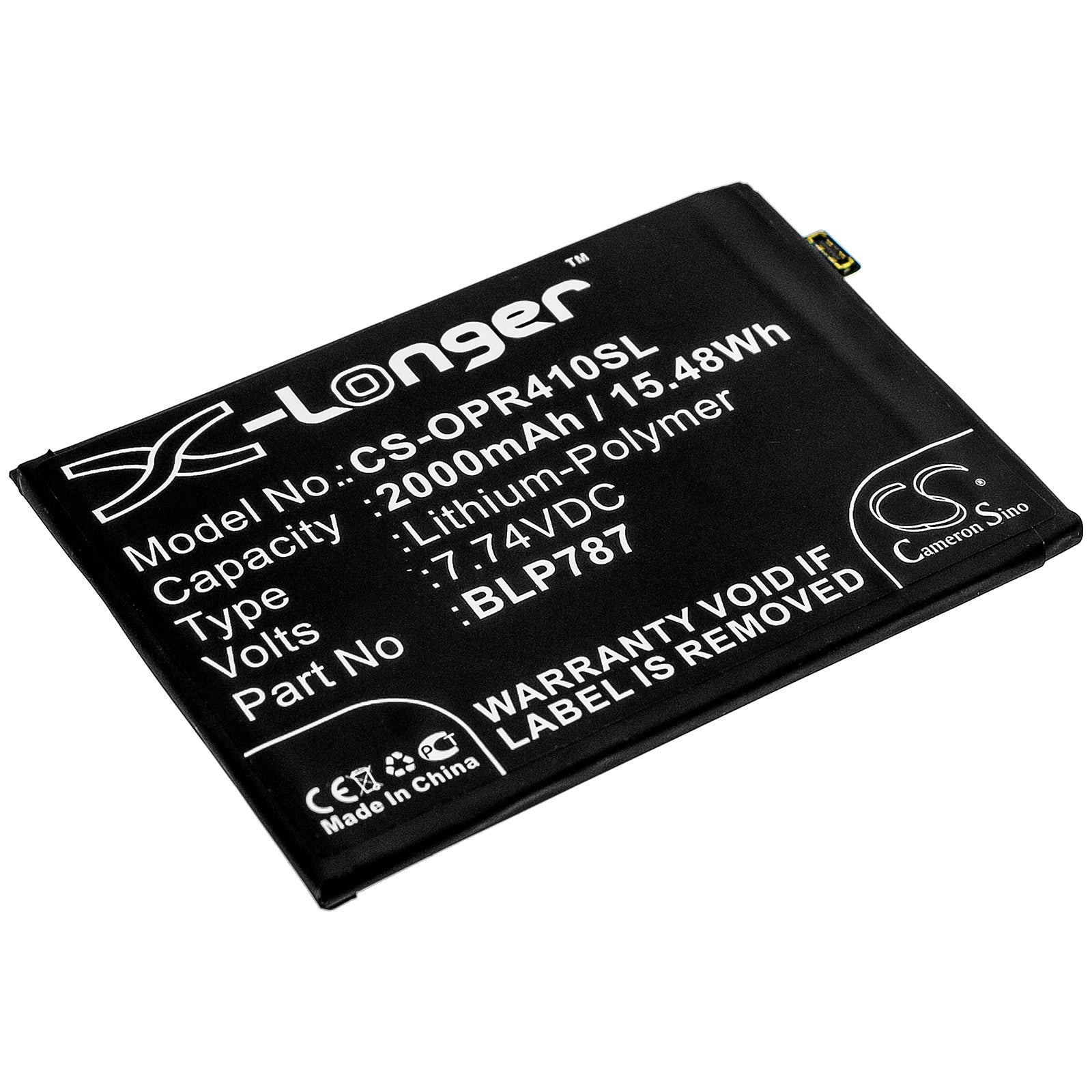 Li-Polymer Battery fits Oppo, Blp787 7.74V, 3950mAh Mobile & SmartPhone Cameron Sino Technology Limited