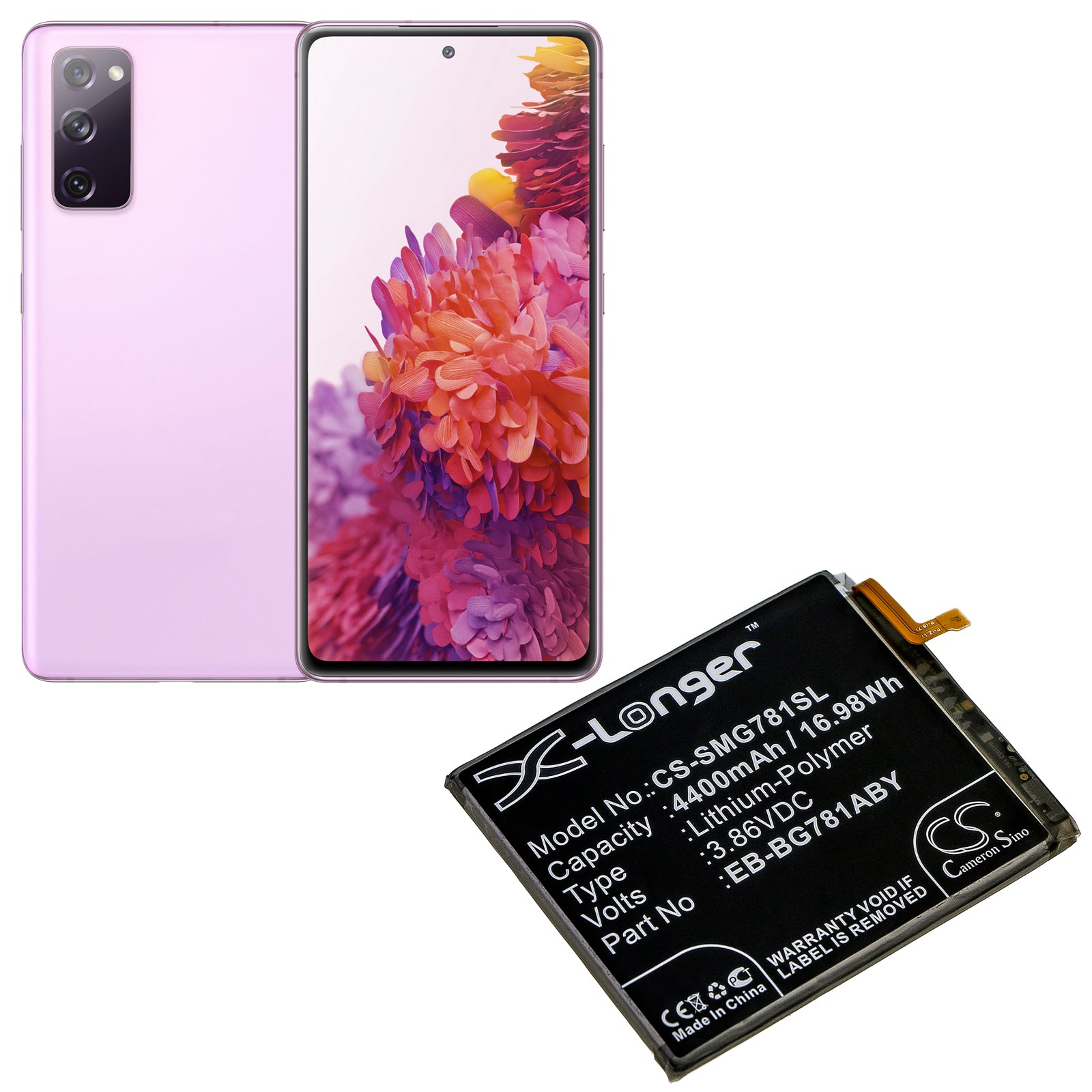 Li-Polymer Battery fits Samsung, Galaxy S20 Fan Edition, Galaxy S20 Fe 5g 3.86V, 4400mAh Mobile & SmartPhone Cameron Sino Technology Limited