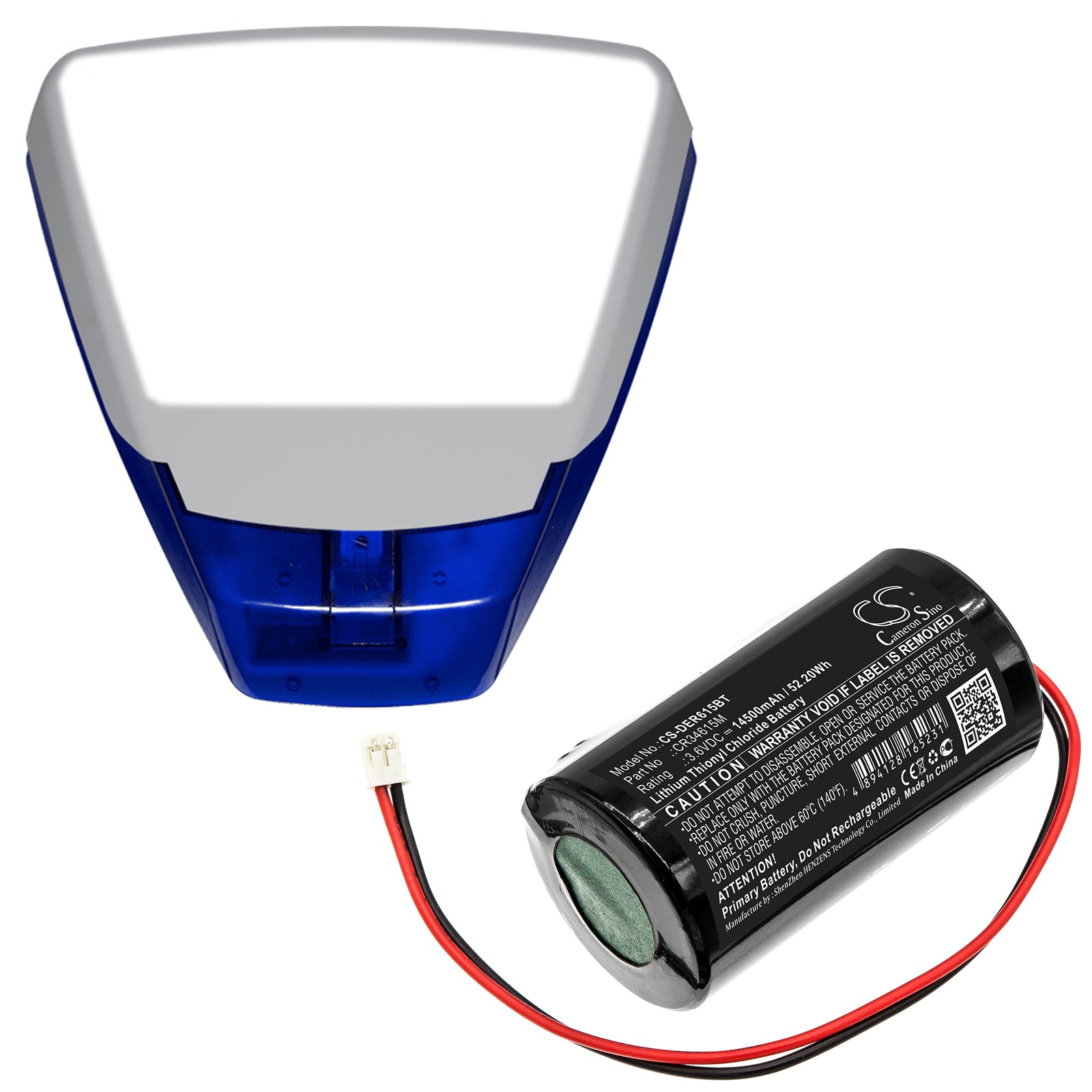 Li-SOCl2 Battery fits Pyronix, Enforcer Deltabell Siren Alarm 3.6V, 14500mAh Alarm System Cameron Sino Technology Limited