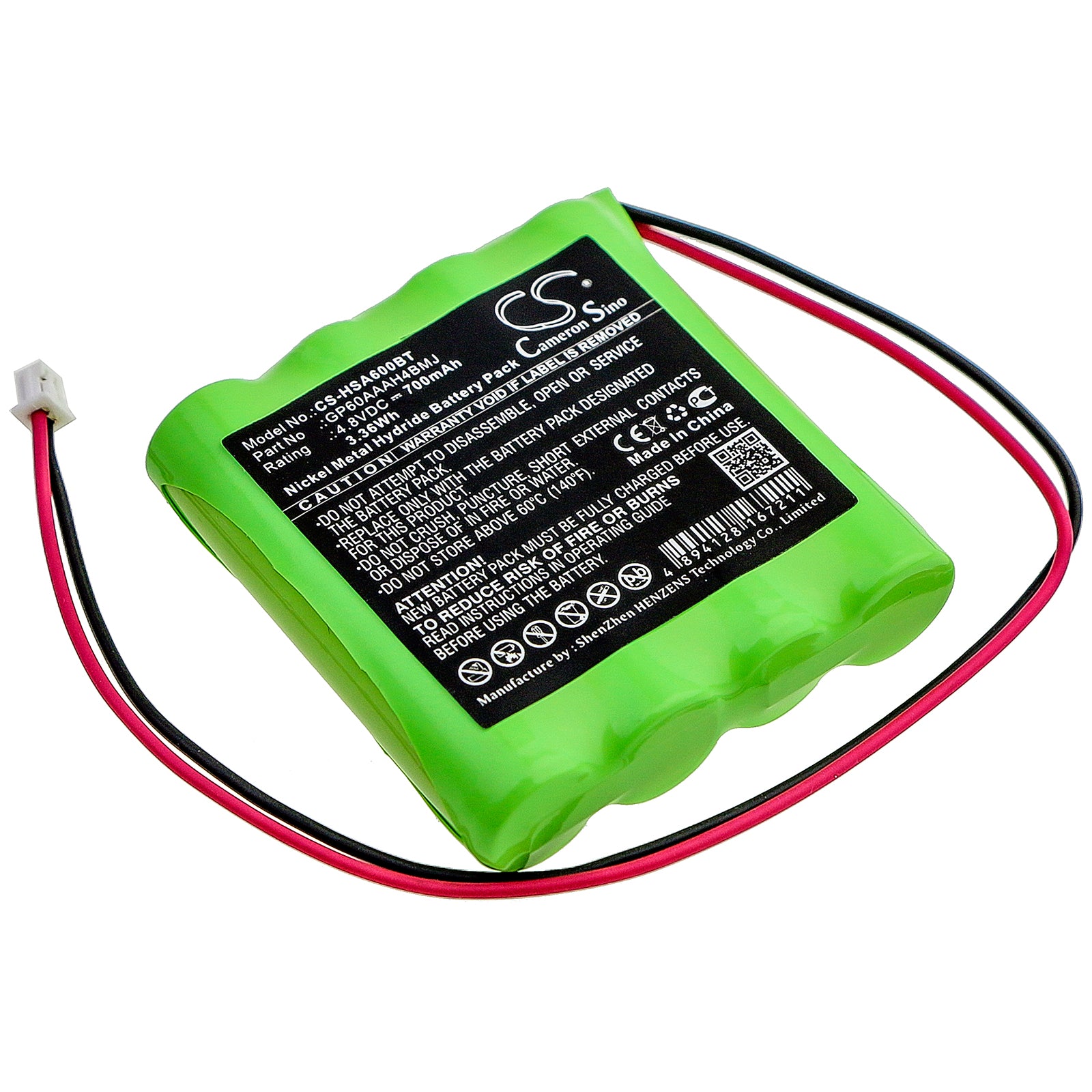 Ni-MH Battery fits Yale, Ef Panel Alarm Control Panel 4.8V, 700mAh Alarm System Cameron Sino Technology Limited