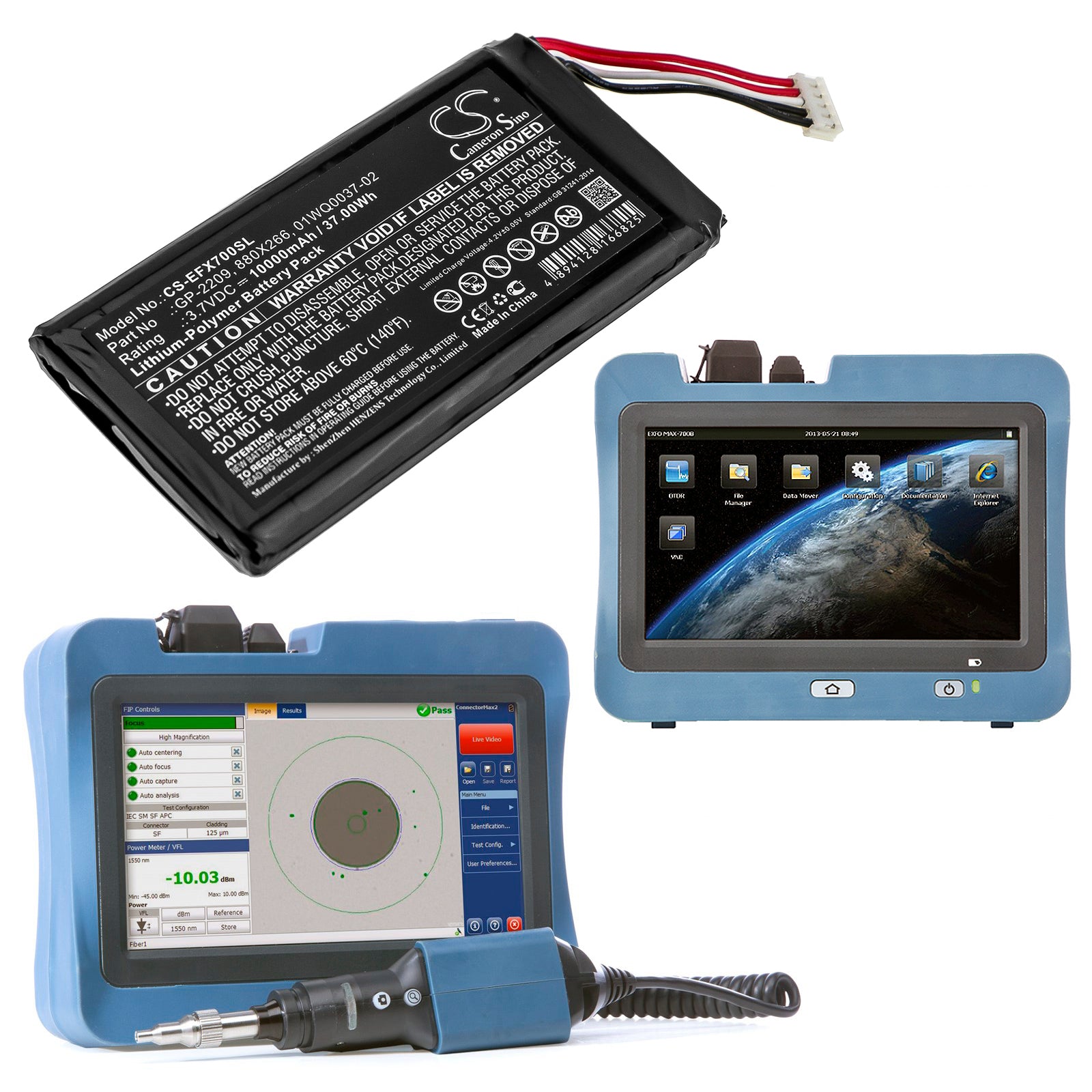 Li-Polymer Battery fits Exfo, Max-700, Max-700b/c, Max-900 3.7V, 10000mAh Equipment & Survey & Test Cameron Sino Technology Limited