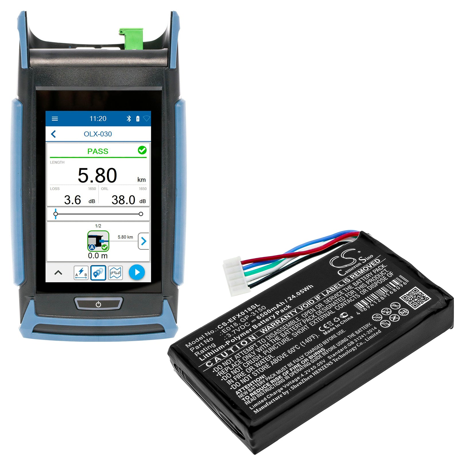 Li-Polymer Battery fits Exfo, Ox1, Ox1 Optical Explorer, Ox1 Optical Fiber Multimeter 3.7V, 6500mAh Equipment & Survey & Test Cameron Sino Technology Limited