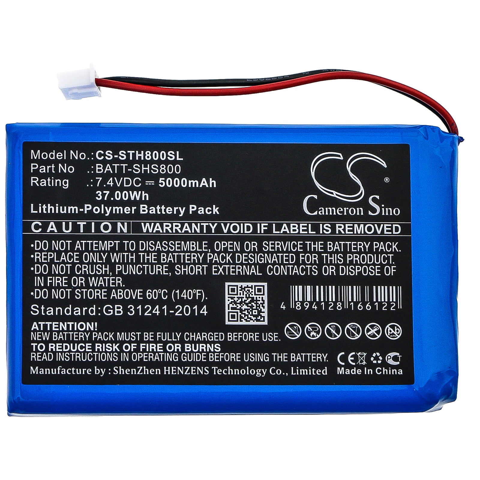 Li-Polymer Battery fits Siglent, Shs1000, Shs800 7.4V, 5000mAh Equipment & Survey & Test Cameron Sino Technology Limited