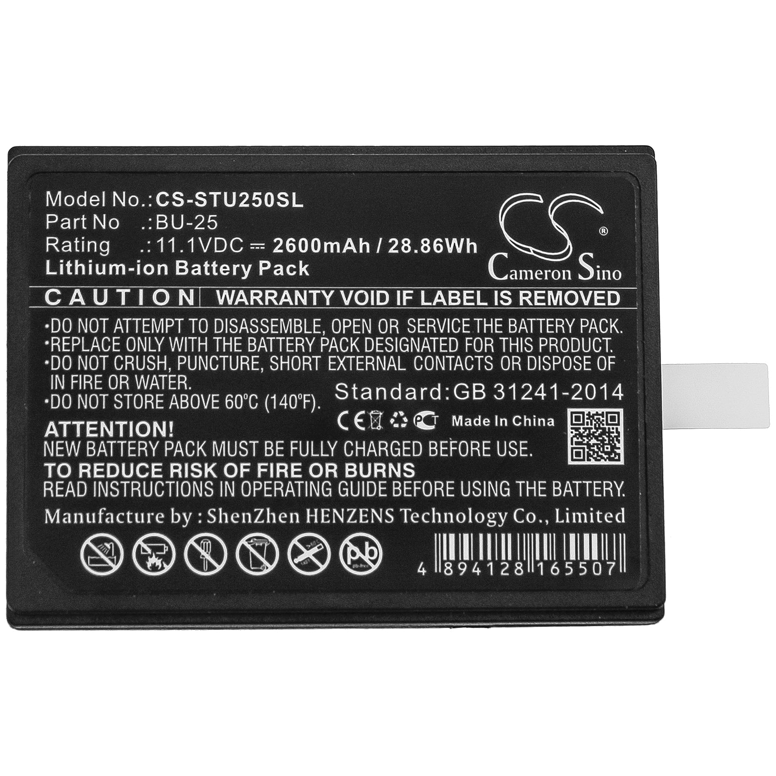 Li-ion Battery fits Sumitomo, Fusion Splicers Bu25, Type-25, Type-25e 11.1V, 2600mAh Equipment & Survey & Test Cameron Sino Technology Limited