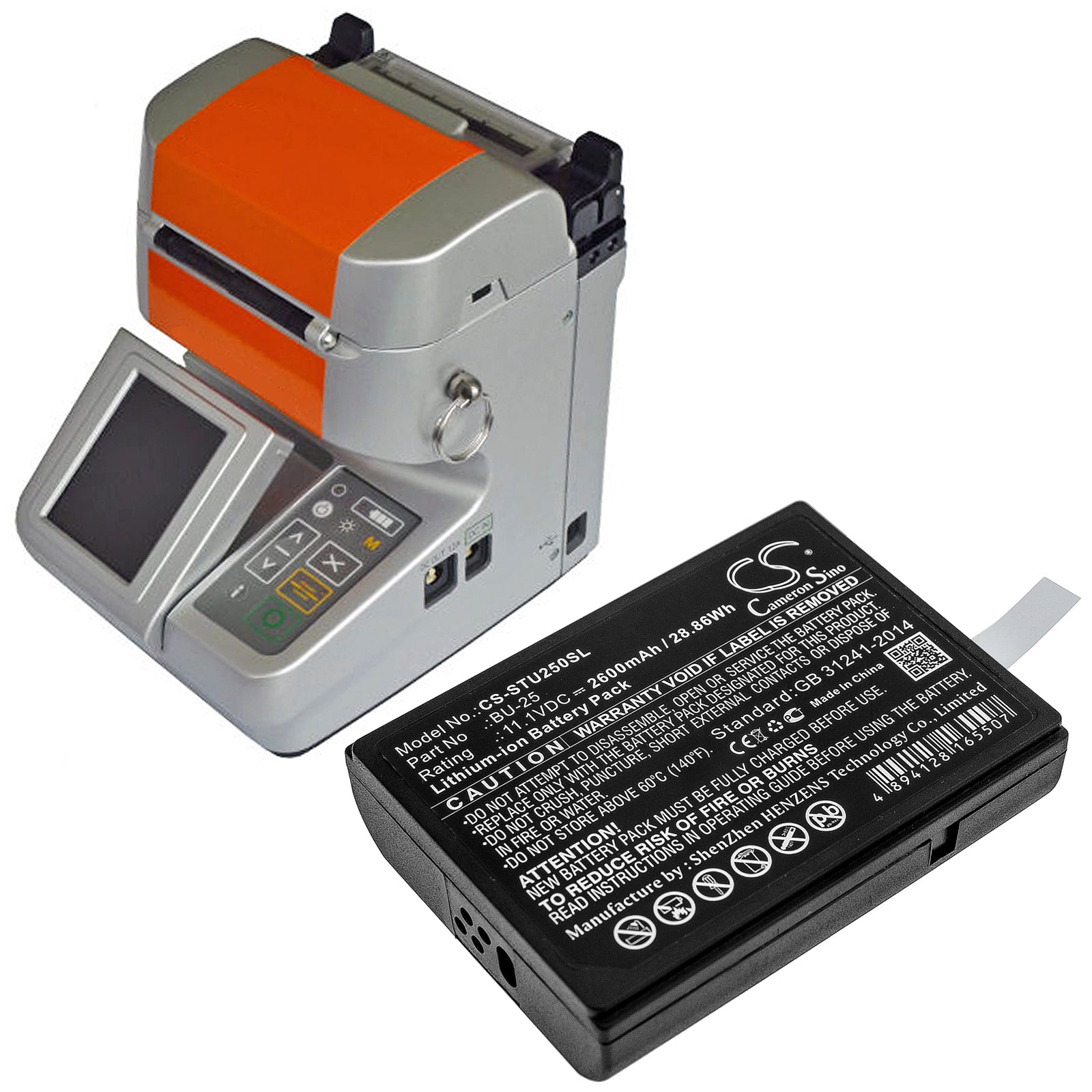 Li-ion Battery fits Sumitomo, Fusion Splicers Bu25, Type-25, Type-25e 11.1V, 2600mAh Equipment & Survey & Test Cameron Sino Technology Limited
