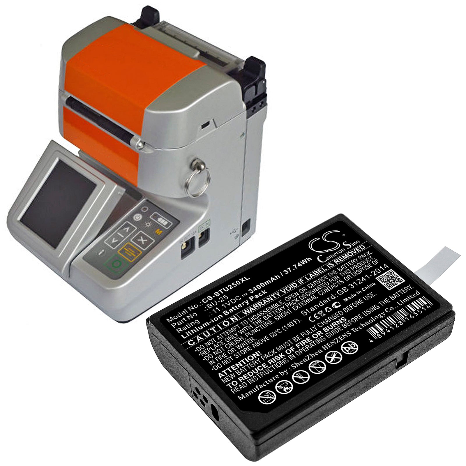 Li-ion Battery fits Sumitomo, Fusion Splicers Bu25, Type-25, Type-25e 11.1V, 3400mAh Equipment & Survey & Test Cameron Sino Technology Limited