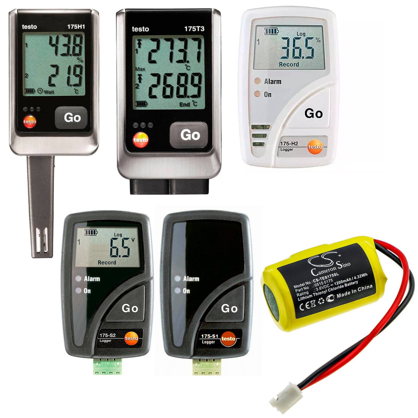 Li-SOCl2 Battery fits Testo, 175-h1, 175-h2, 175-s1 3.6V, 1200mAh Equipment & Survey & Test Cameron Sino Technology Limited