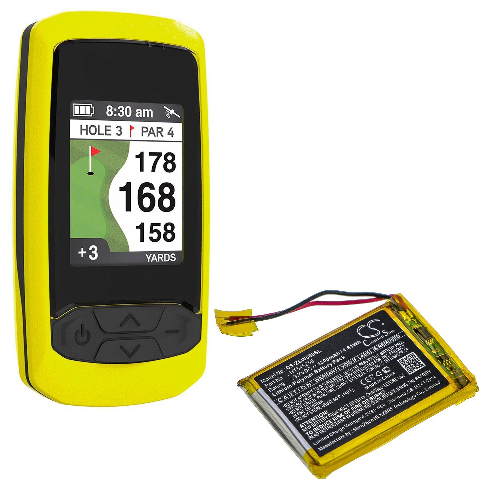 Li-Polymer Battery fits Izzo, Swami 6000 3.7V, 1300mAh GPS & Navigator Cameron Sino Technology Limited