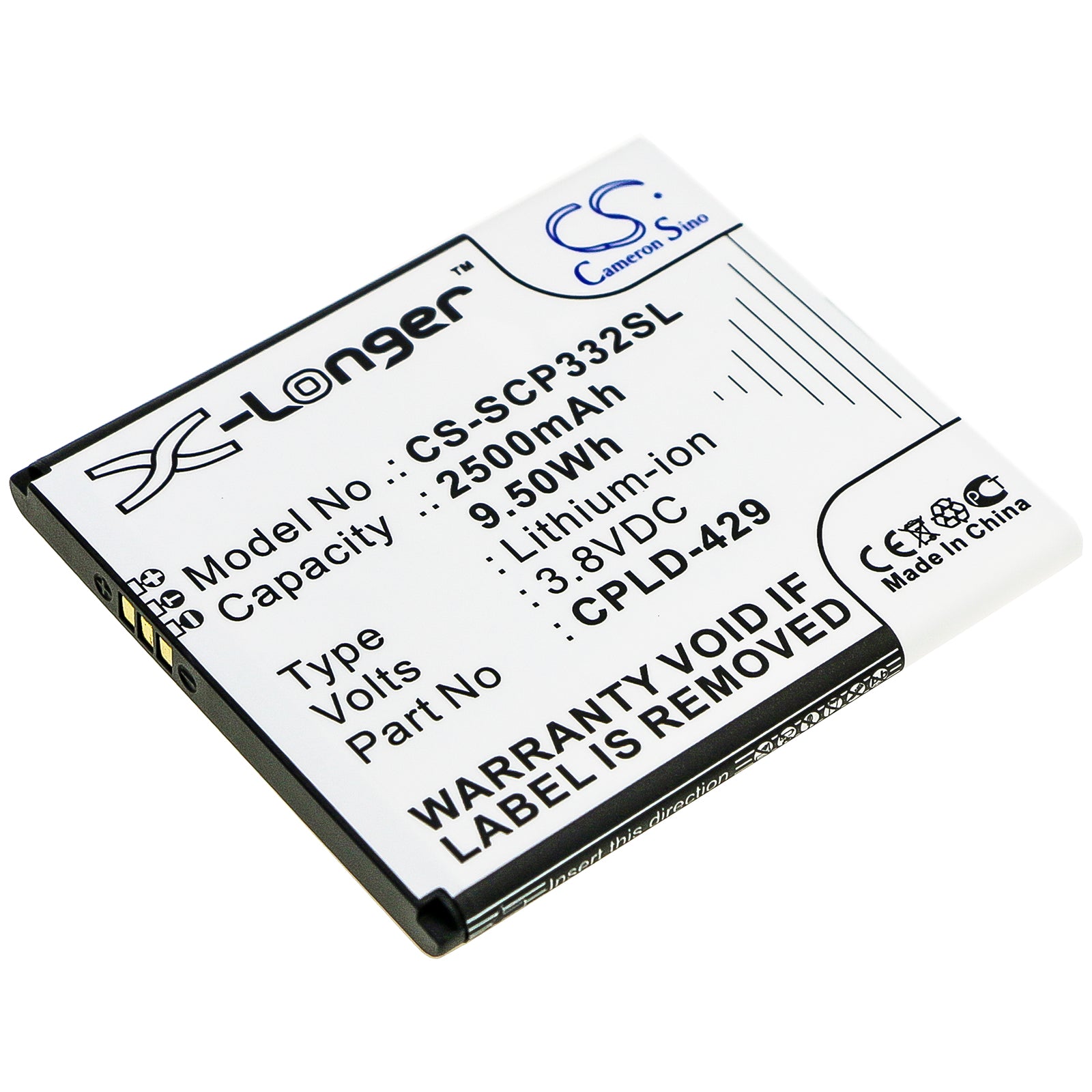 Li-ion Battery fits Sprint, Cp332a, Surf Wifi Hotspot 4g 3.8V, 2500mAh Hotspot Cameron Sino Technology Limited