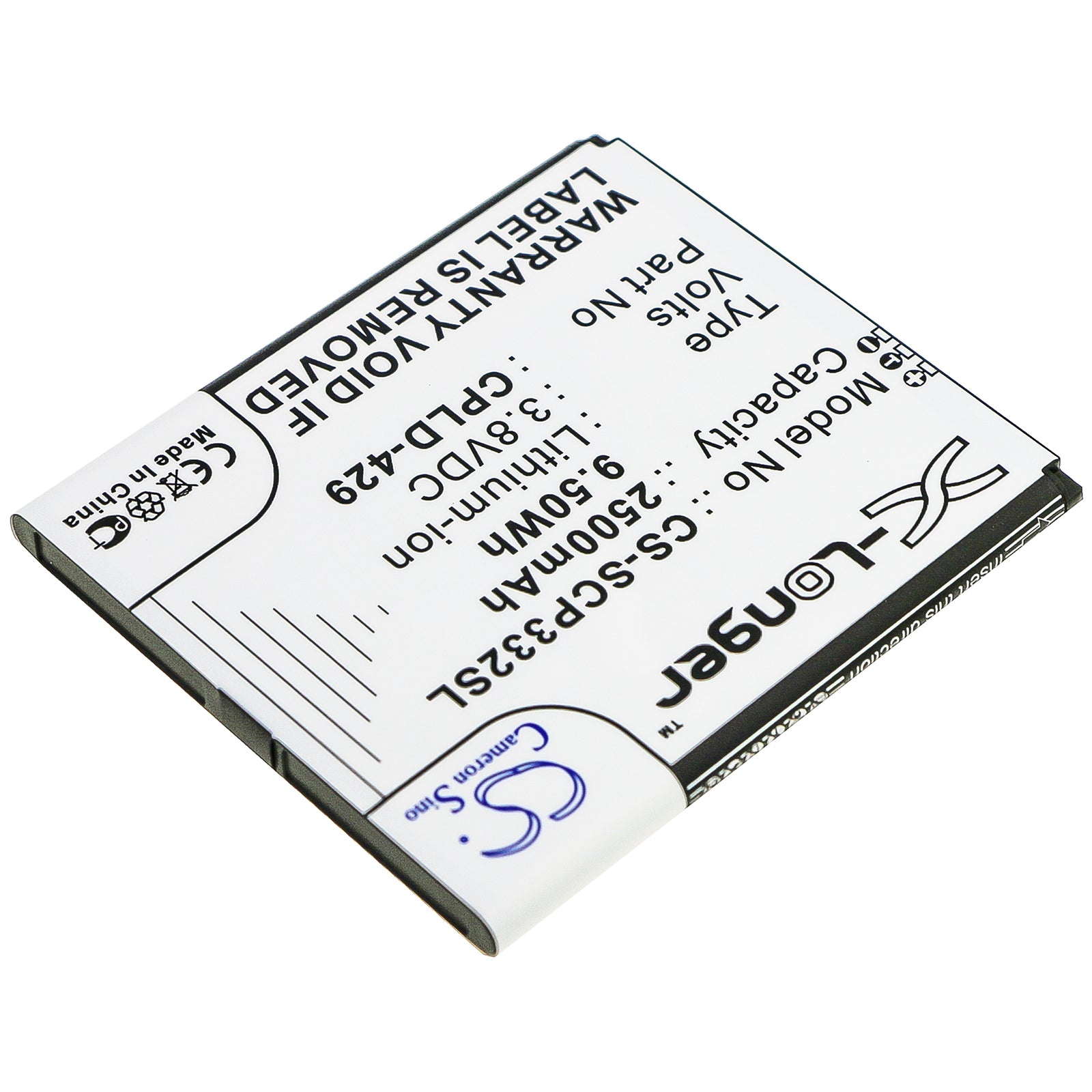 Li-ion Battery fits Sprint, Cp332a, Surf Wifi Hotspot 4g 3.8V, 2500mAh Hotspot Cameron Sino Technology Limited