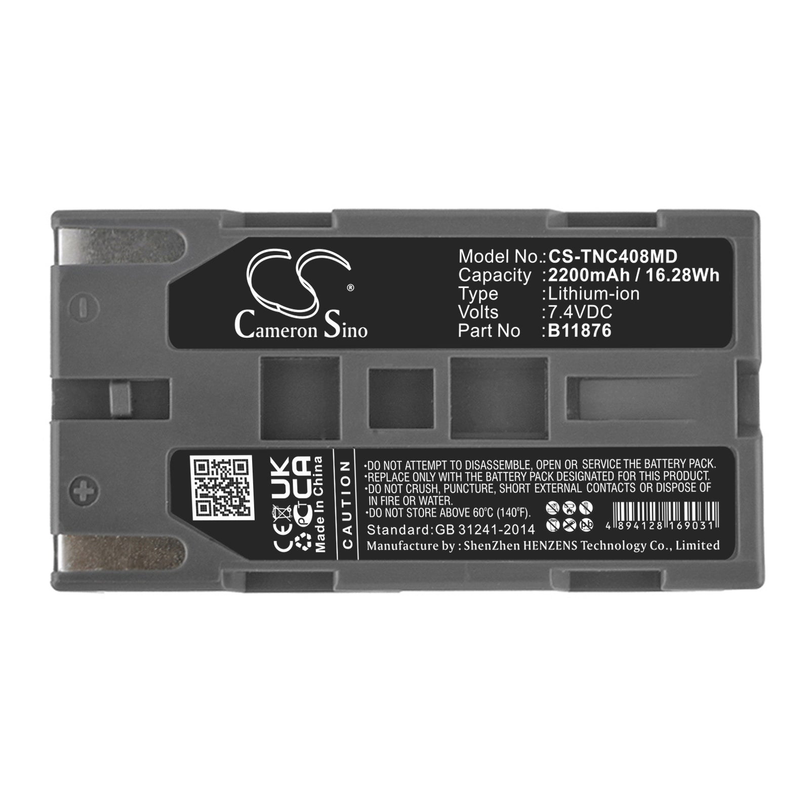 Li-ion Battery fits Tsi Inc, Certifier Fa Plus Ventilator 7.4V, 2200mAh Medical Cameron Sino Technology Limited