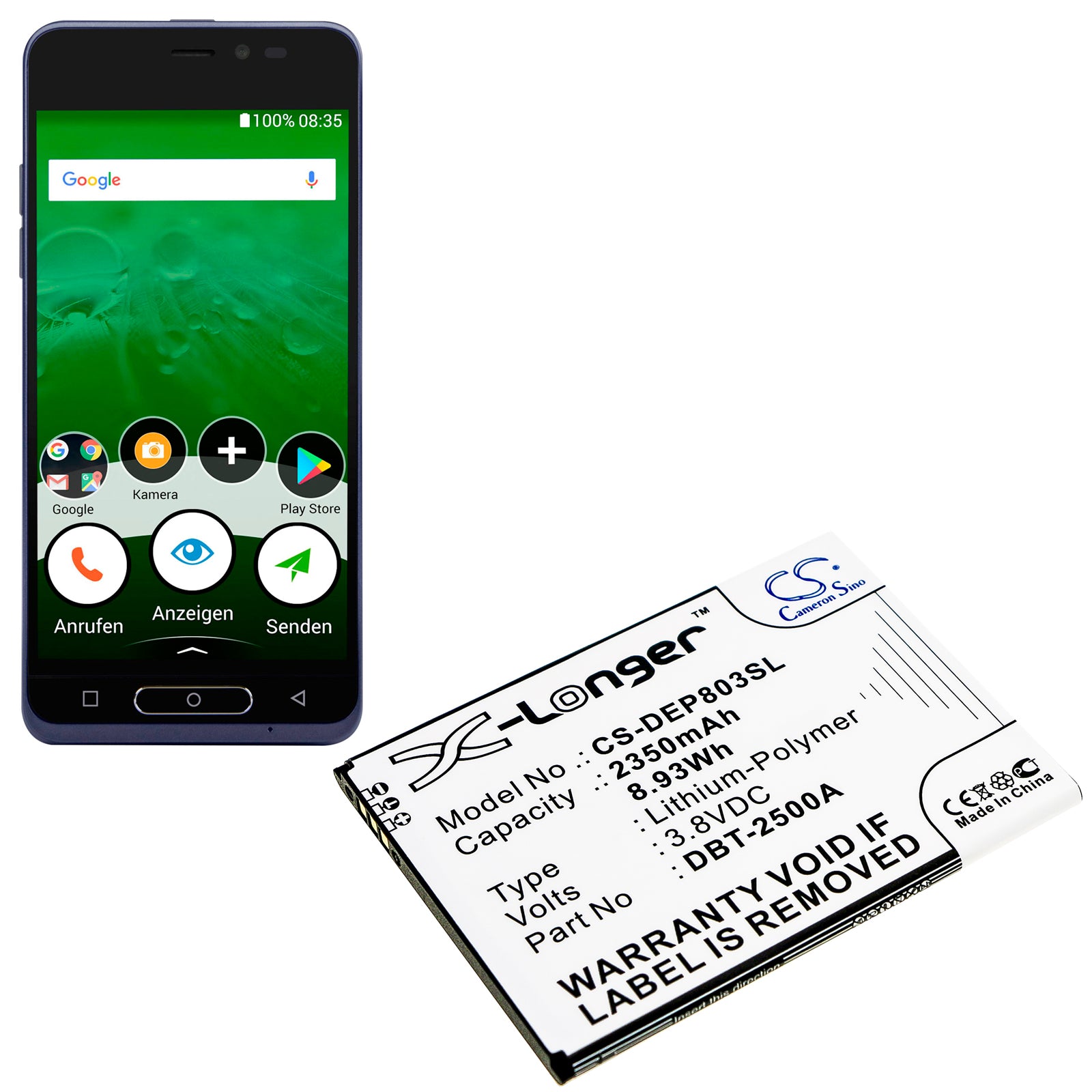 Li-Polymer Battery fits Doro, 8035, Dsb-0170 3.8V, 2350mAh Mobile & SmartPhone Cameron Sino Technology Limited