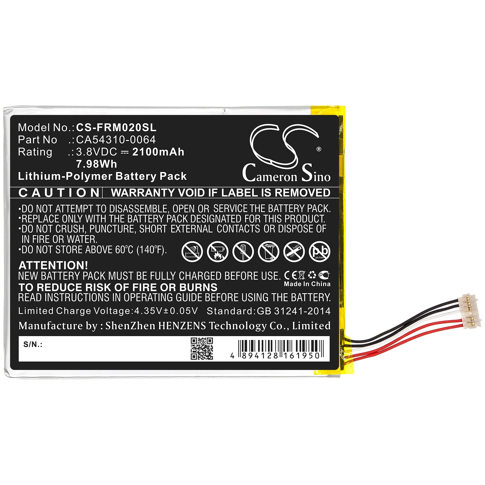 Li-Polymer Battery fits Fujitsu, Arrows M02, F-01h, Rm02 3.8V, 2100mAh Mobile & SmartPhone Cameron Sino Technology Limited