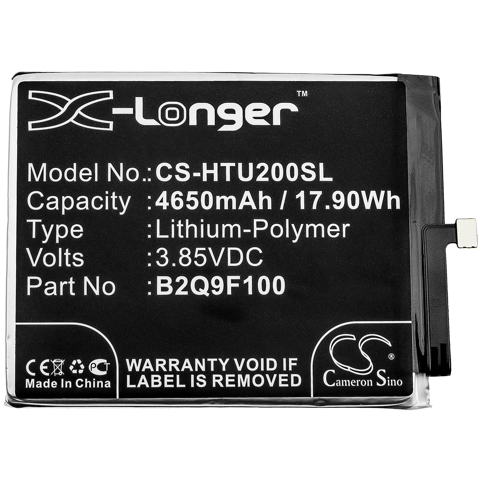 Li-Polymer Battery fits Htc, F233, U20 5g 3.85V, 4650mAh Mobile & SmartPhone Cameron Sino Technology Limited