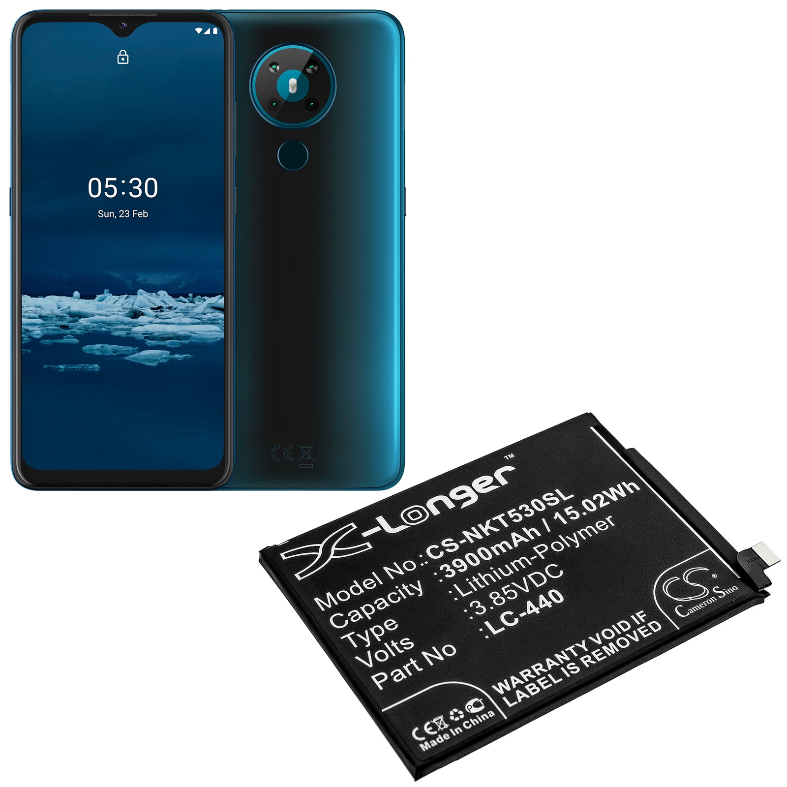 Li-Polymer Battery fits Nokia, Nokia 5.3, Ta-1234 3.85V, 3900mAh Mobile & SmartPhone Cameron Sino Technology Limited