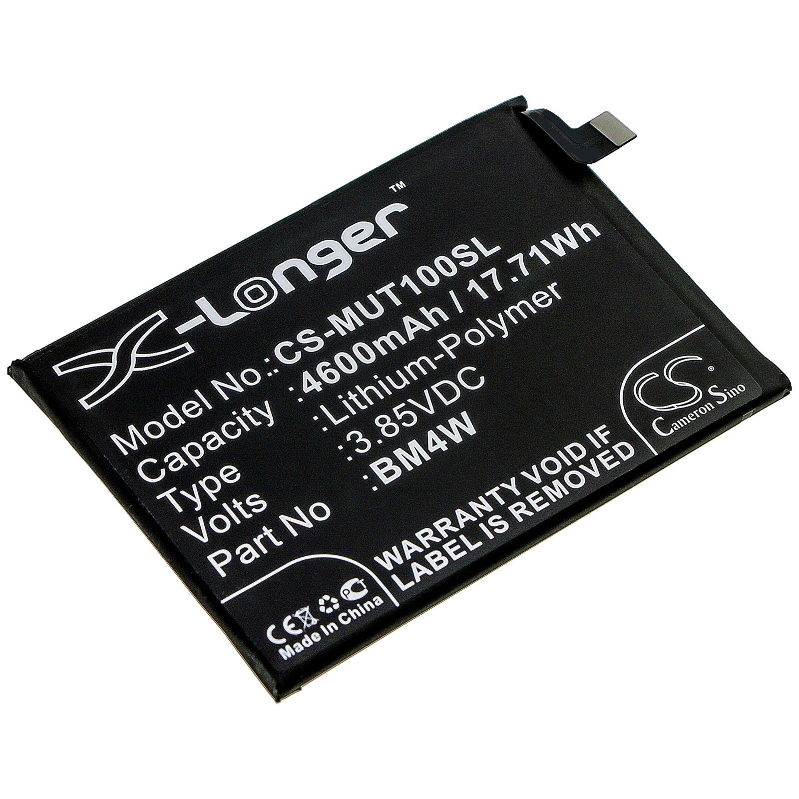 Li-Polymer Battery fits Redmi, M2007j17c, Note 9 Pro 5g, Xiaomi 3.85V, 4600mAh Mobile & SmartPhone Cameron Sino Technology Limited