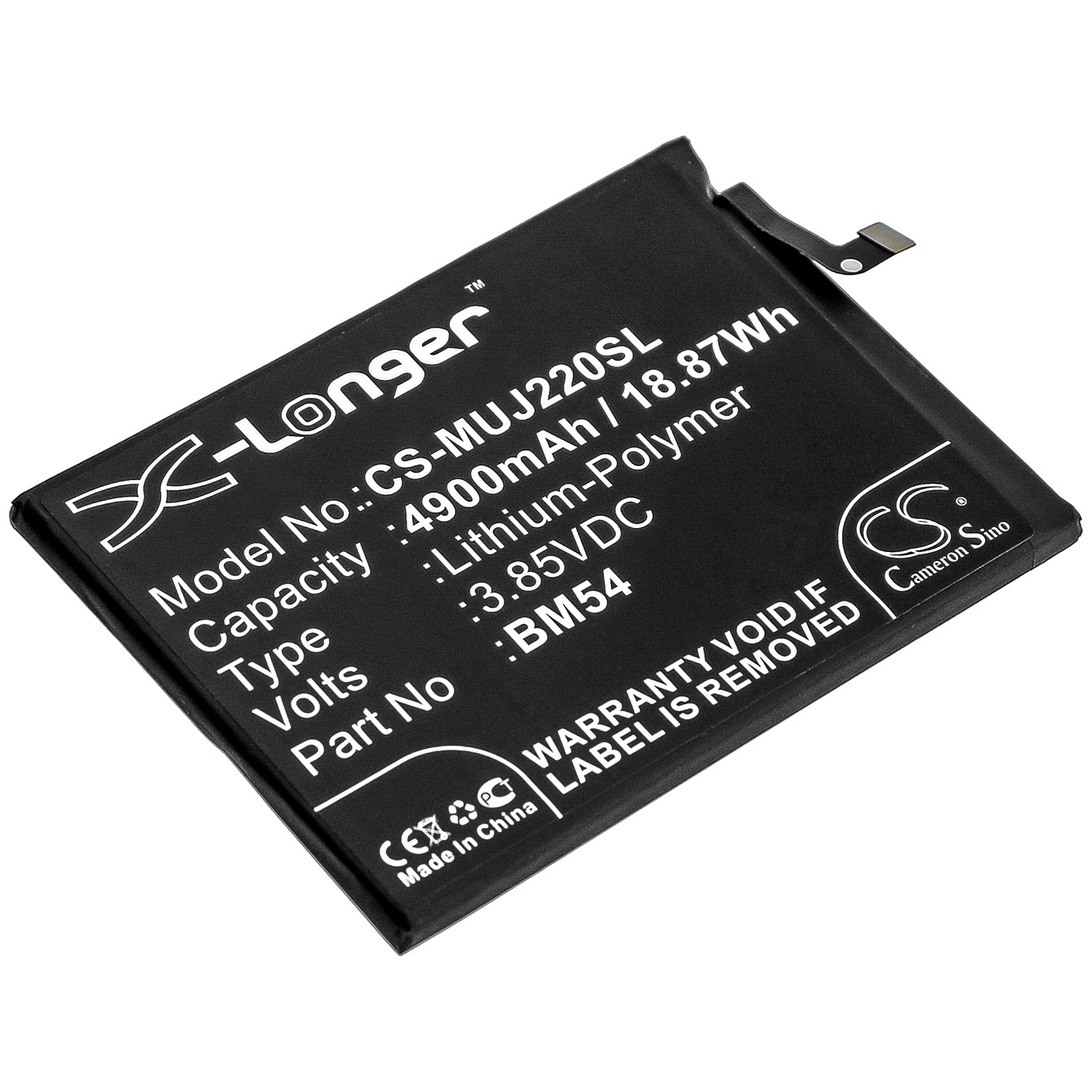 Li-Polymer Battery fits Redmi, A001xm, M2007j22c, M2007j22g 3.85V, 4900mAh Mobile & SmartPhone Cameron Sino Technology Limited