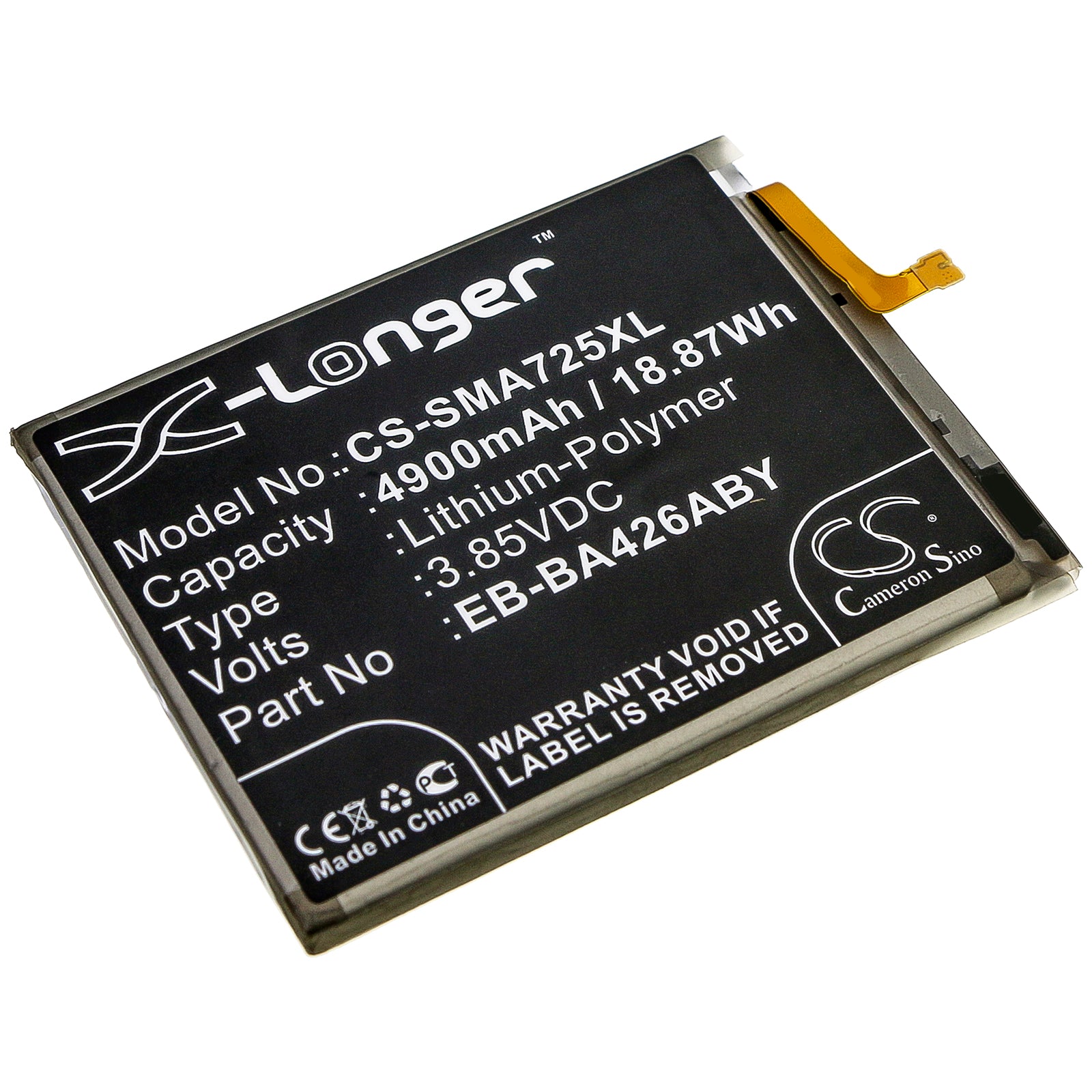 Li-Polymer Battery fits Samsung, Galaxy A32, Galaxy A32 5g 2021, Galaxy A326 3.85V, 4900mAh Hotspot Cameron Sino Technology Limited