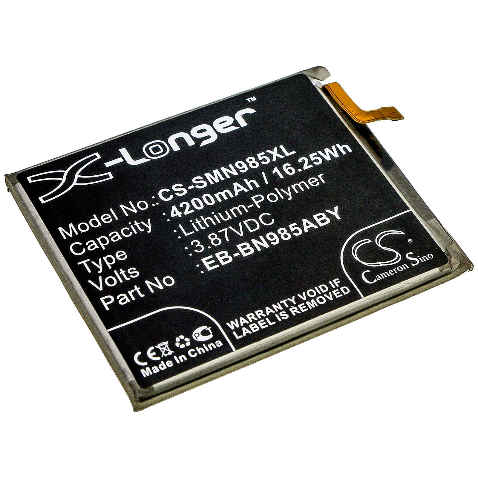 Li-Polymer Battery fits Samsung, Galaxy Note 20 Ultra, Galaxy Note 20 Ultra Uw 5g, M-n986d 3.87V, 4200mAh Mobile & SmartPhone Cameron Sino Technology Limited