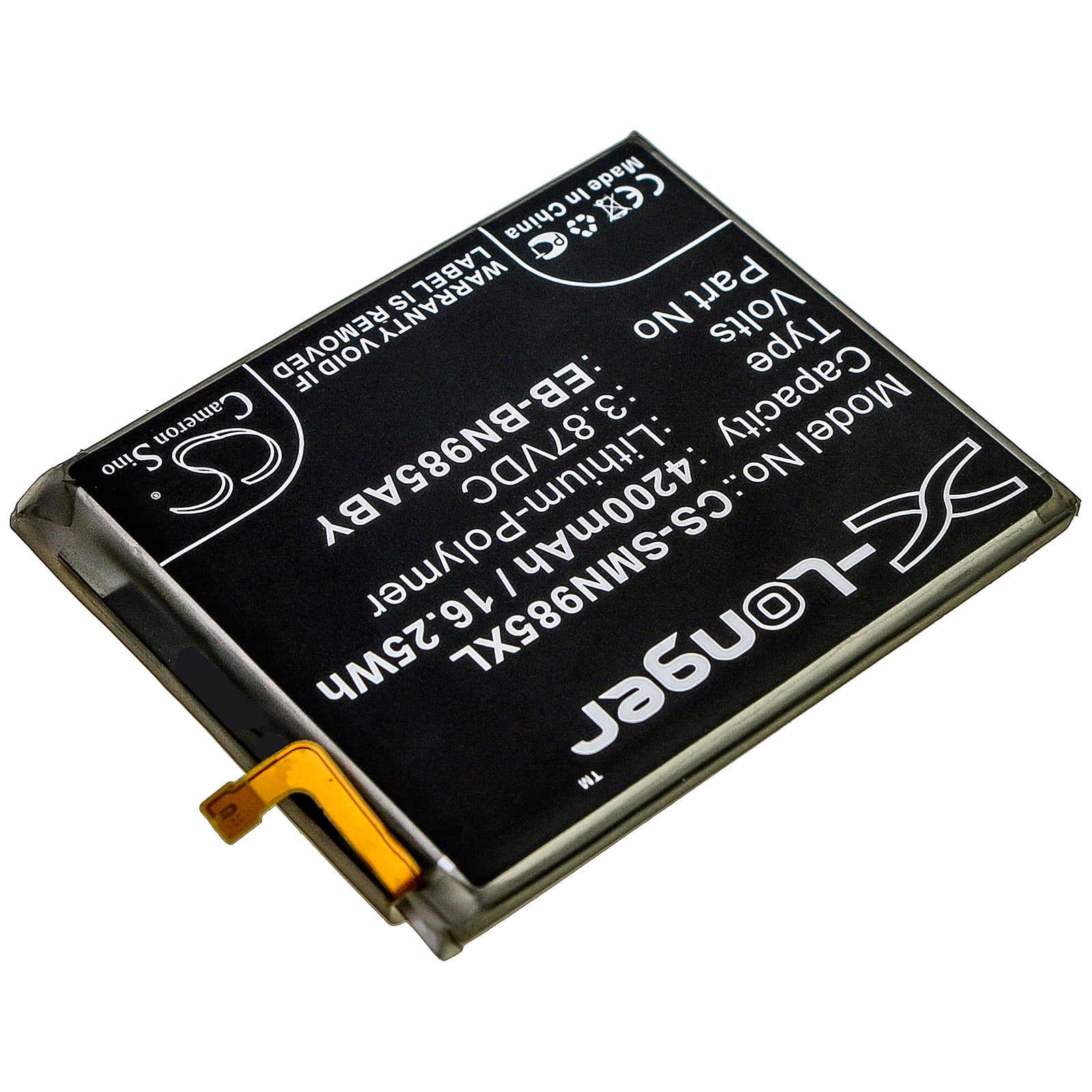 Li-Polymer Battery fits Samsung, Galaxy Note 20 Ultra, Galaxy Note 20 Ultra Uw 5g, M-n986d 3.87V, 4200mAh Mobile & SmartPhone Cameron Sino Technology Limited