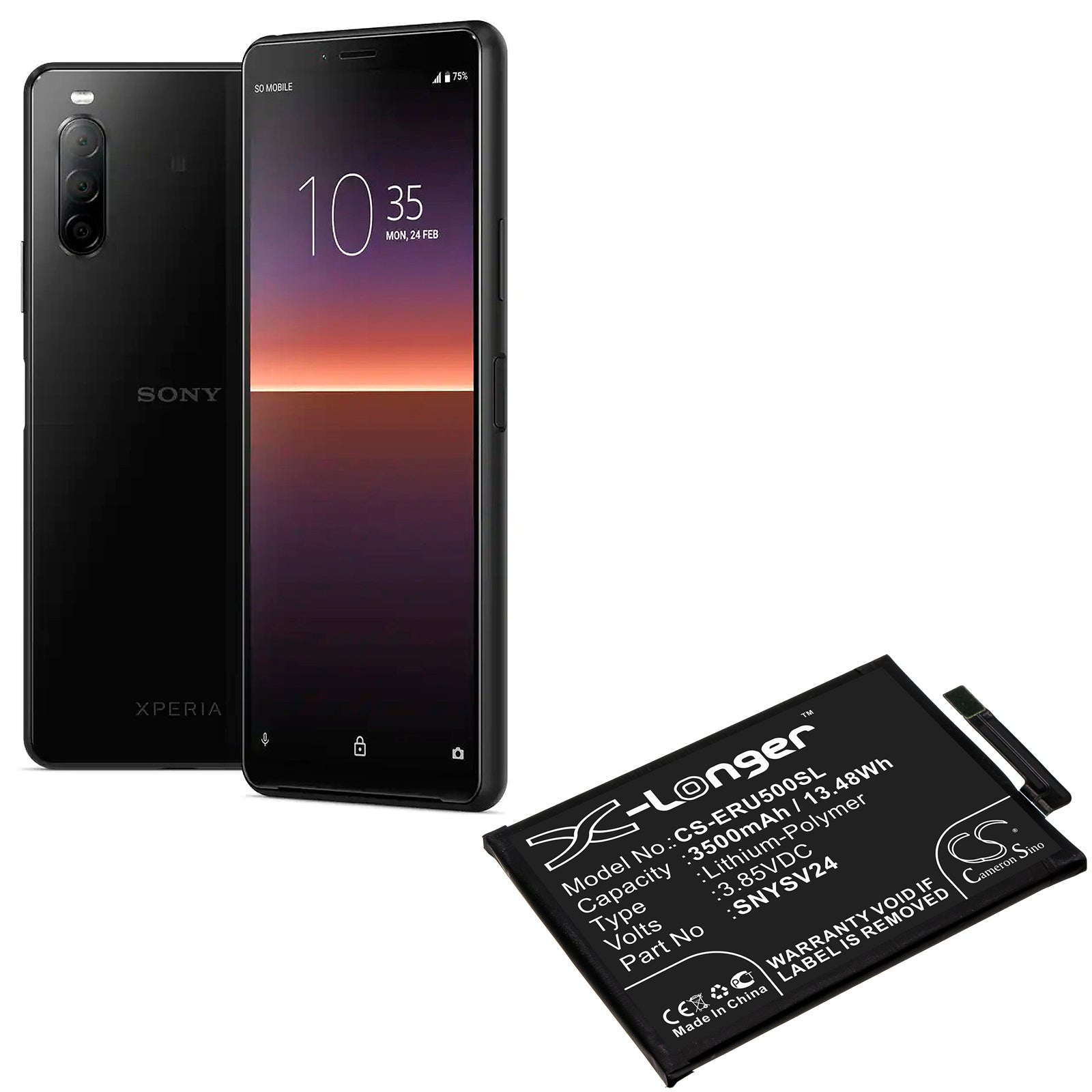 Li-Polymer Battery fits Sony, A001so, So-41a, Sov43 3.85V, 3500mAh Mobile & SmartPhone Cameron Sino Technology Limited