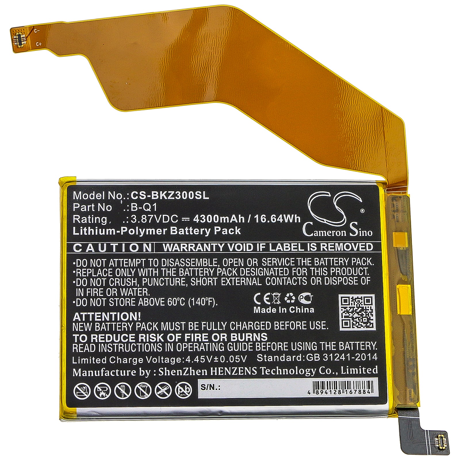 Li-Polymer Battery fits Vivo, Iqoo Z3, V2073a 3.87V, 4300mAh Mobile & SmartPhone Cameron Sino Technology Limited