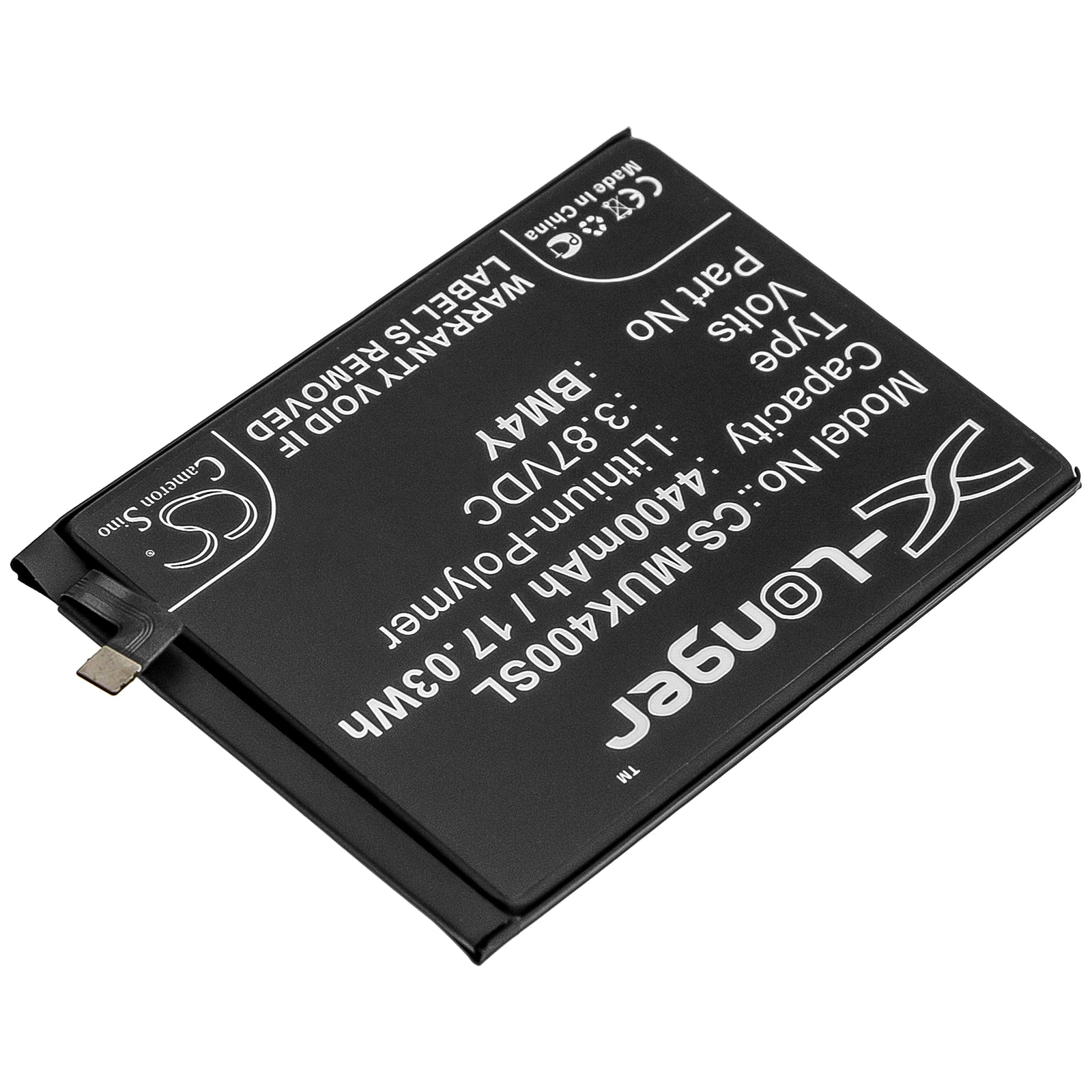 Li-Polymer Battery fits Redmi, K40 5g, K40 Pro 5g, K40 Pro+ 5g 3.87V, 4400mAh Mobile & SmartPhone Cameron Sino Technology Limited
