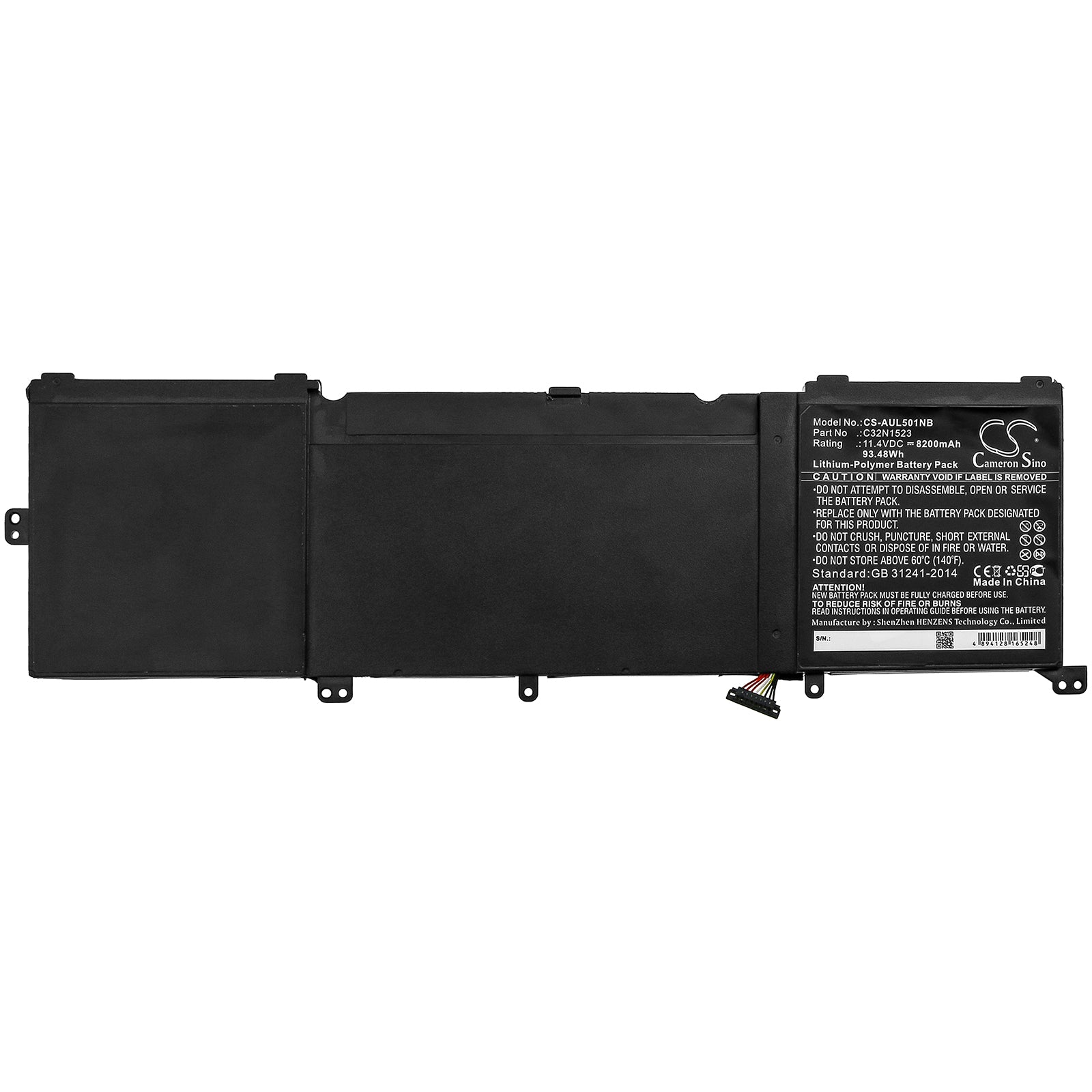 Li-Polymer Battery fits Asus, N501l, Ux501vw-f1020, Ux501vw-fy010t 11.4V, 8200mAh Notebook & Laptop Cameron Sino Technology Limited