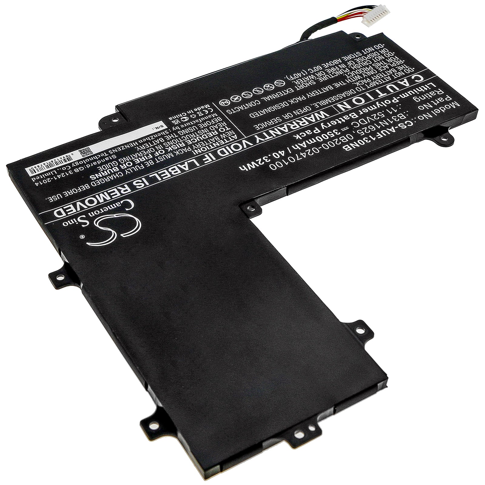 Li-Polymer Battery fits Asus, Tp203mah, Tp203mah-1e, Tp203mah-1g 11.52V, 3500mAh Notebook & Laptop Cameron Sino Technology Limited
