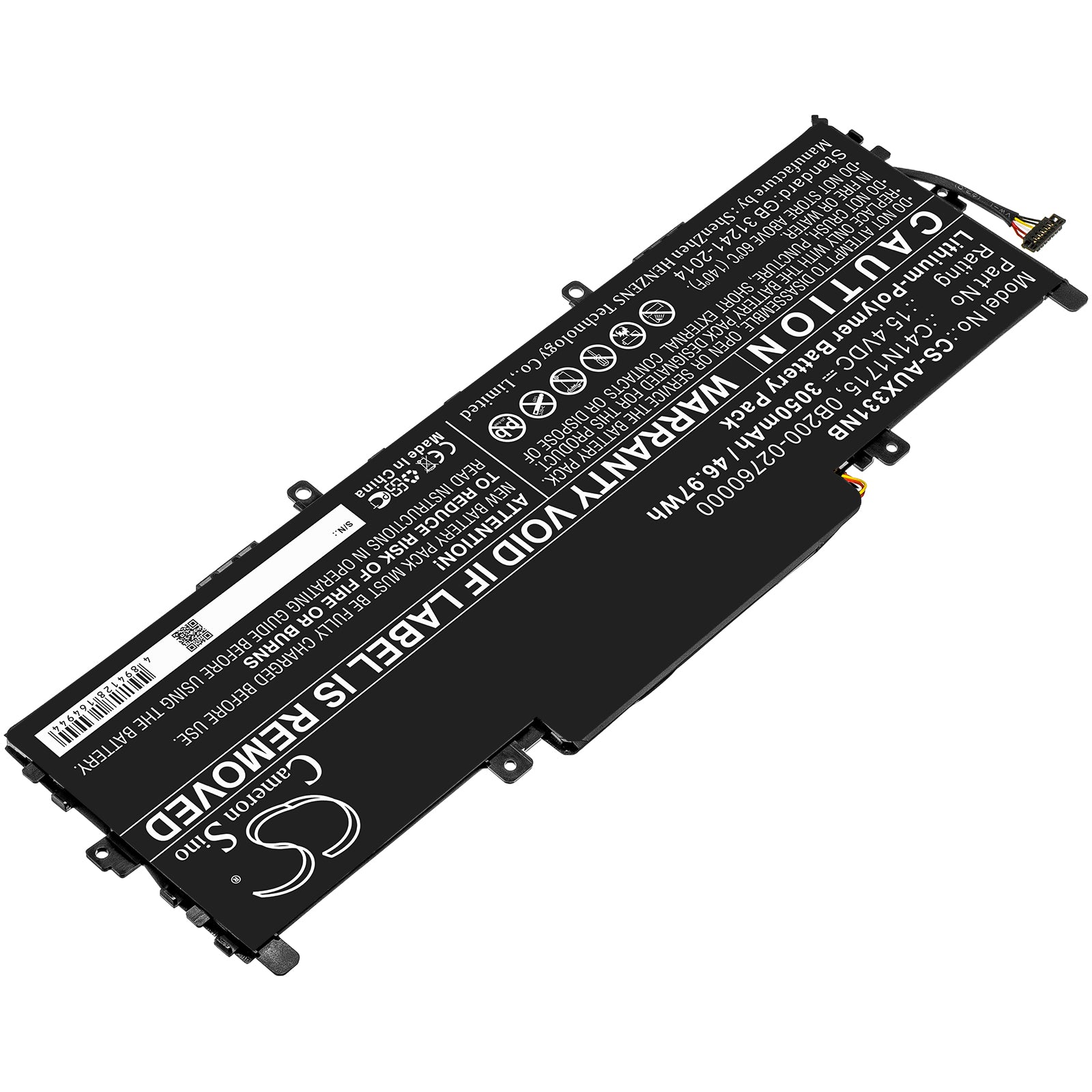 Li-Polymer Battery fits Asus, U3100fn, U3100un, Ux331fn 15.4V, 3050mAh Notebook & Laptop Cameron Sino Technology Limited