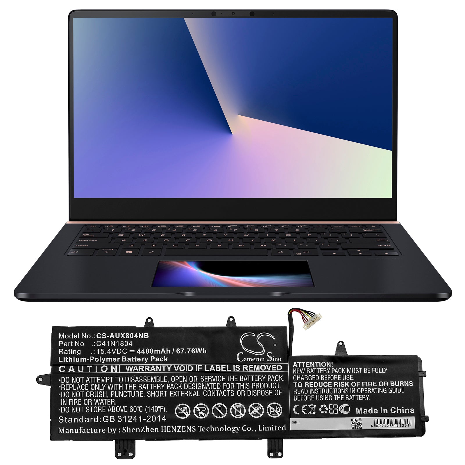 Li-Polymer Battery fits Asus, Ux450fd-1a, Ux450fd-be014t, Ux450fd-be023t 15.4V, 4400mAh Notebook & Laptop Cameron Sino Technology Limited