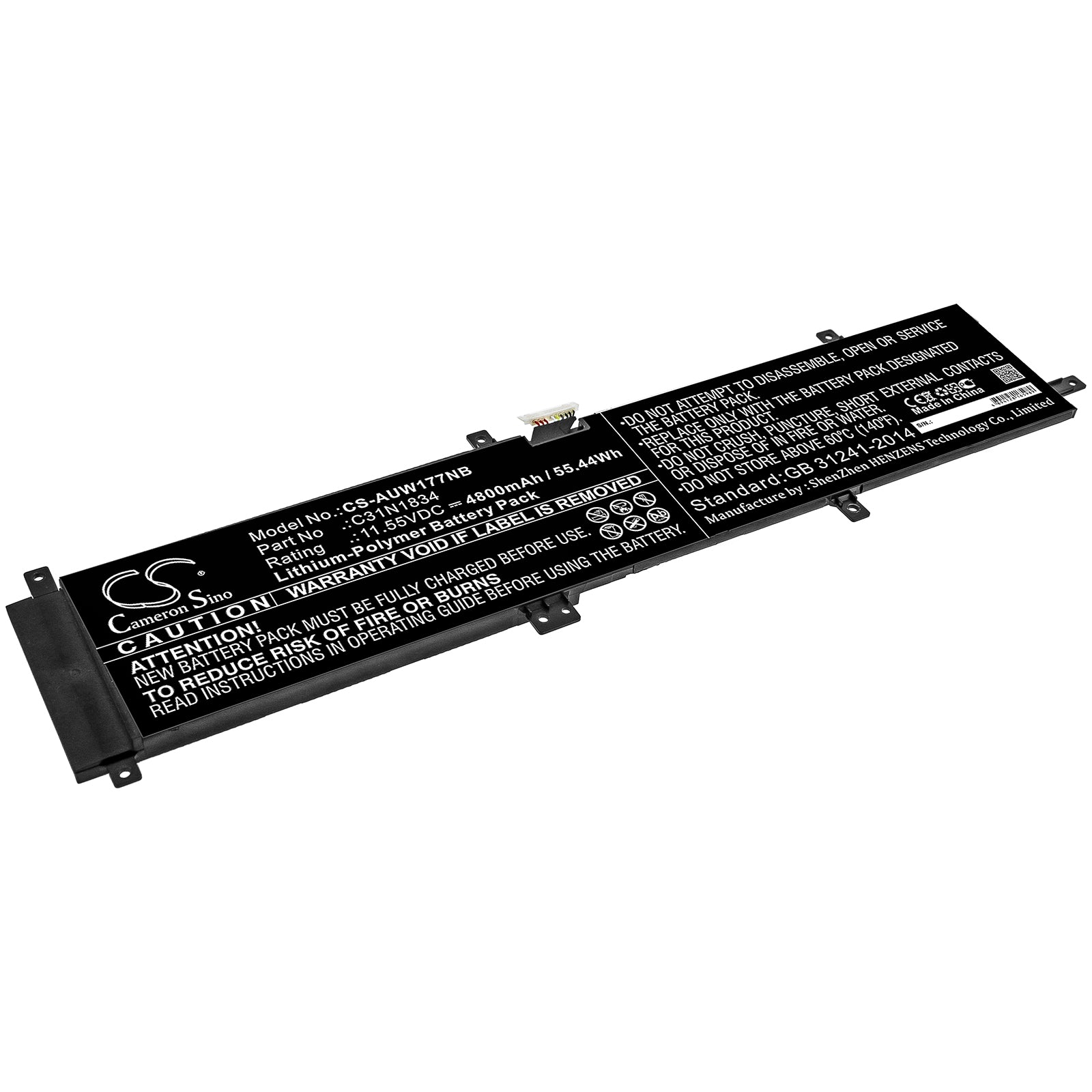 Li-Polymer Battery fits Asus, Proart Studiobook 17 H700gv, Proart Studiobook 17 W700g2t 11.55V, 4800mAh Notebook & Laptop Cameron Sino Technology Limited