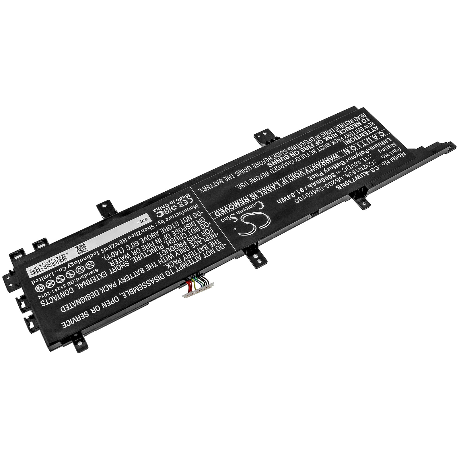Li-Polymer Battery fits Asus, Proart Studiobook Pro X W730g5t, Proart Studiobook Pro X W730g5t-av009t 11.48V, 8000mAh Notebook & Laptop Cameron Sino Technology Limited
