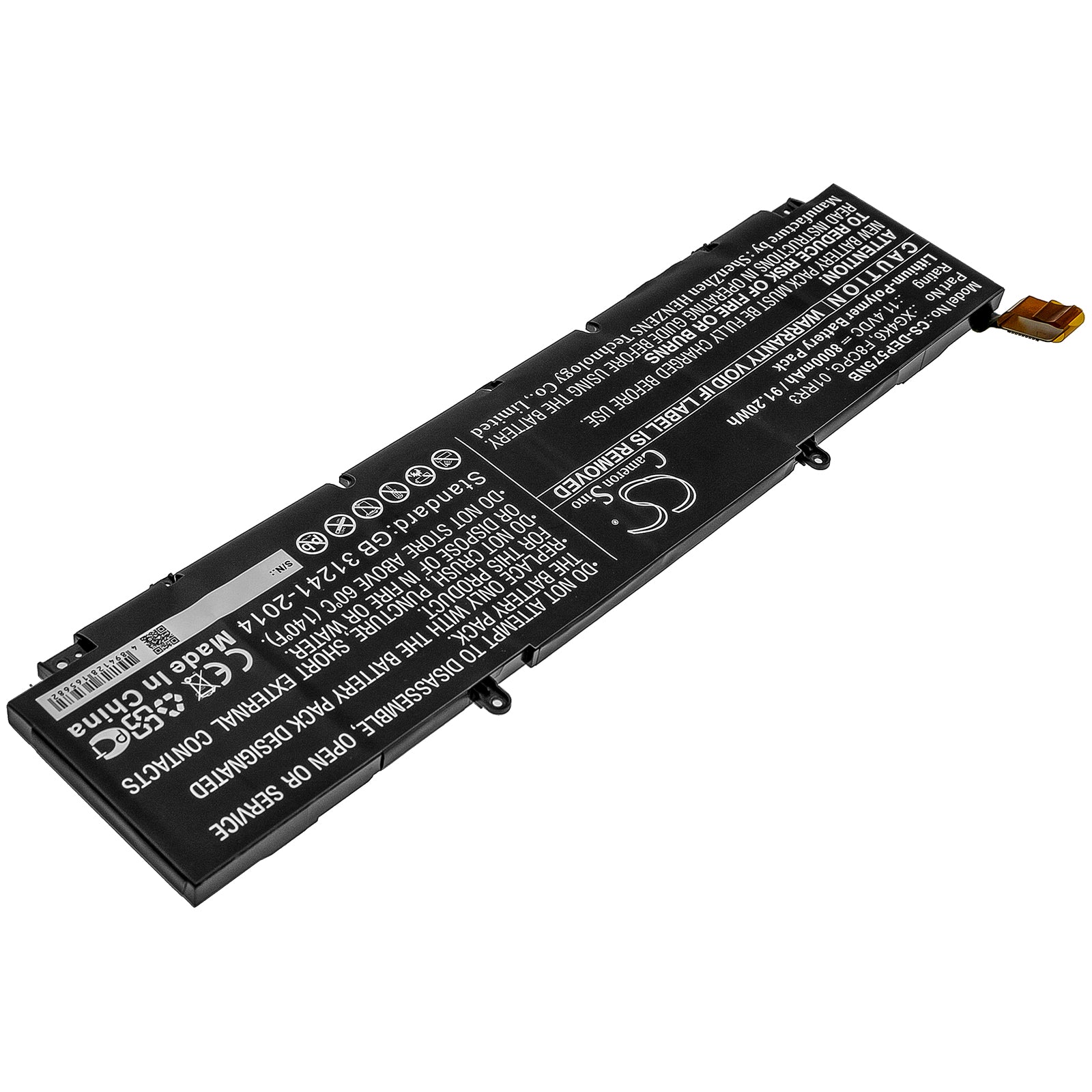Li-Polymer Battery fits Dell, Precision 5750 0yy3v, Precision 5750 370p9, Precision 5750 3jgt0 11.4V, 8000mAh Notebook & Laptop Cameron Sino Technology Limited