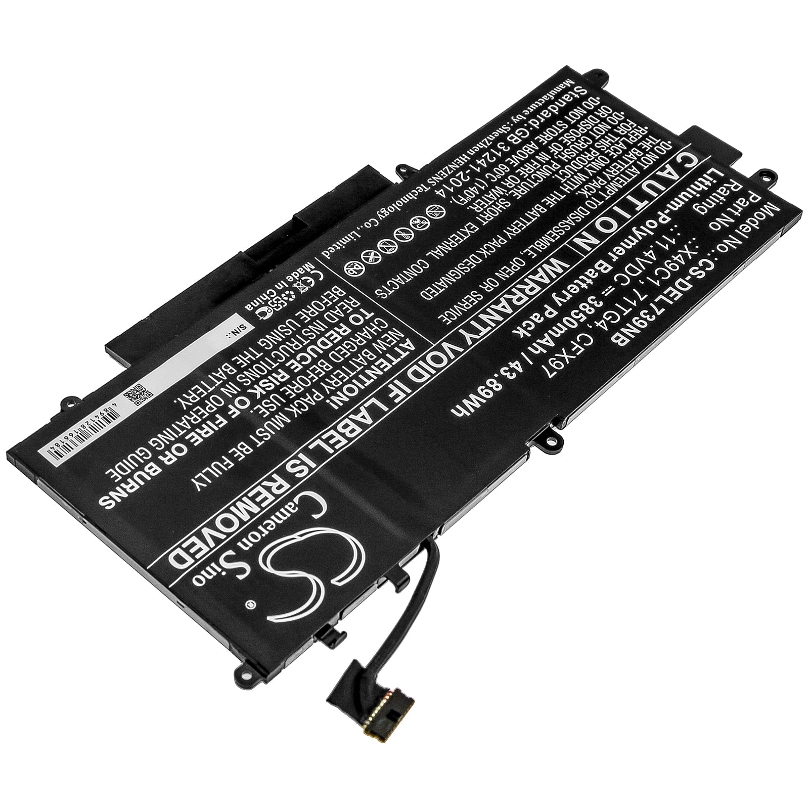 Li-Polymer Battery fits Dell, Latitude 5289 2-in-1, Latitude 7390 2-in-1 11.4V, 3850mAh Notebook & Laptop Cameron Sino Technology Limited