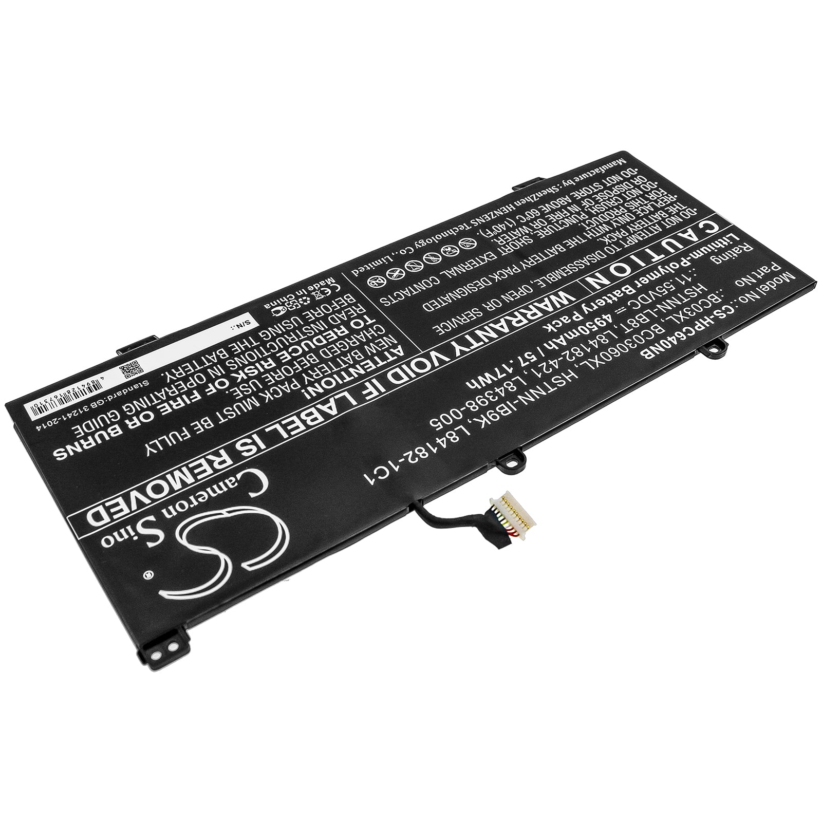 Li-Polymer Battery fits Hp, Chromebook X360 14c, Chromebook X360 14c-ca0053dx 11.55V, 4950mAh Notebook & Laptop Cameron Sino Technology Limited