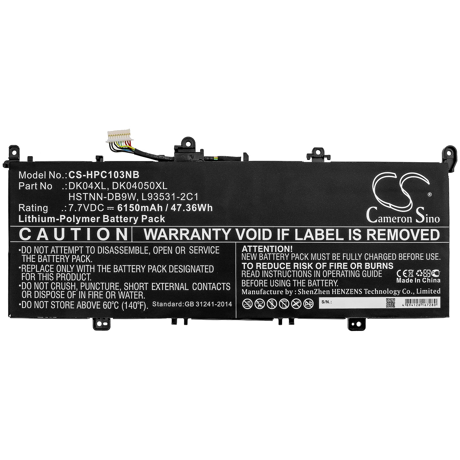 Li-Polymer Battery fits Hp, Chromebook X360 13c, Elite C1030, Elite C1030 Chromebook 7.7V, 6150mAh Notebook & Laptop Cameron Sino Technology Limited