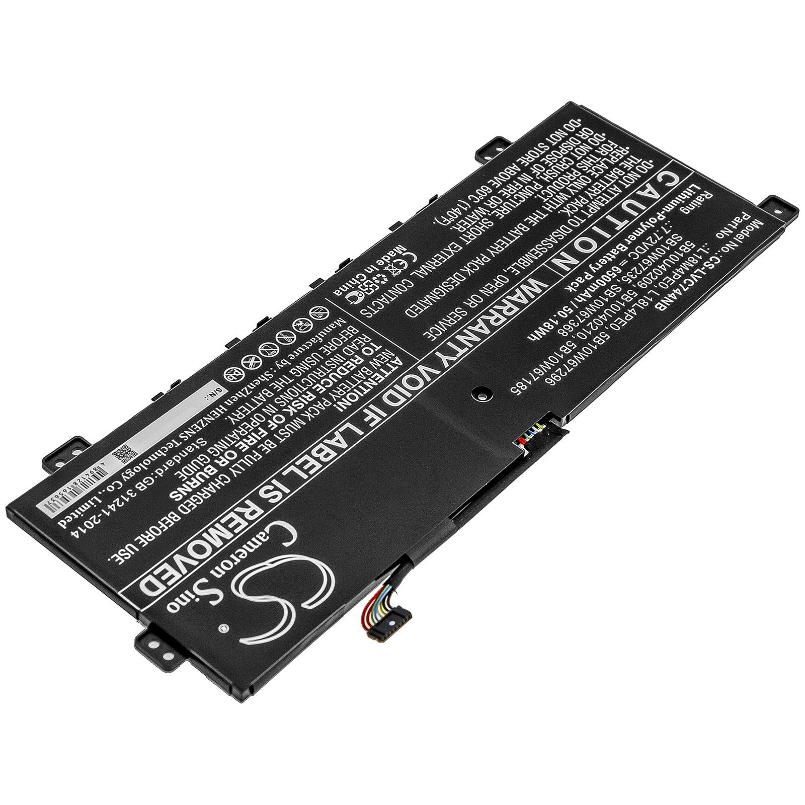 Li-Polymer Battery fits Lenovo, Yoga C740 14, Yoga C740-14iml 7.72V, 6500mAh Notebook & Laptop Cameron Sino Technology Limited