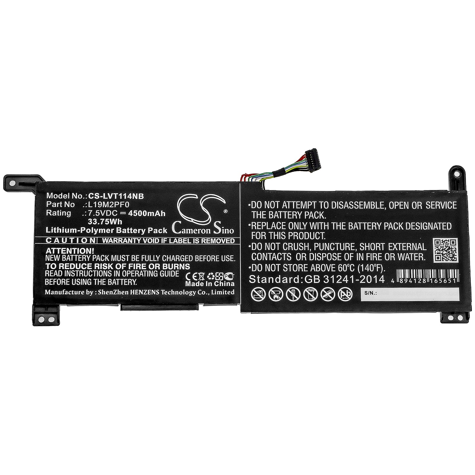 Li-Polymer Battery fits Lenovo, Ideapad 1-11ada05 82gv002bnz, Ideapad 1-11ada05(82gv) 7.5V, 4500mAh Notebook & Laptop Cameron Sino Technology Limited