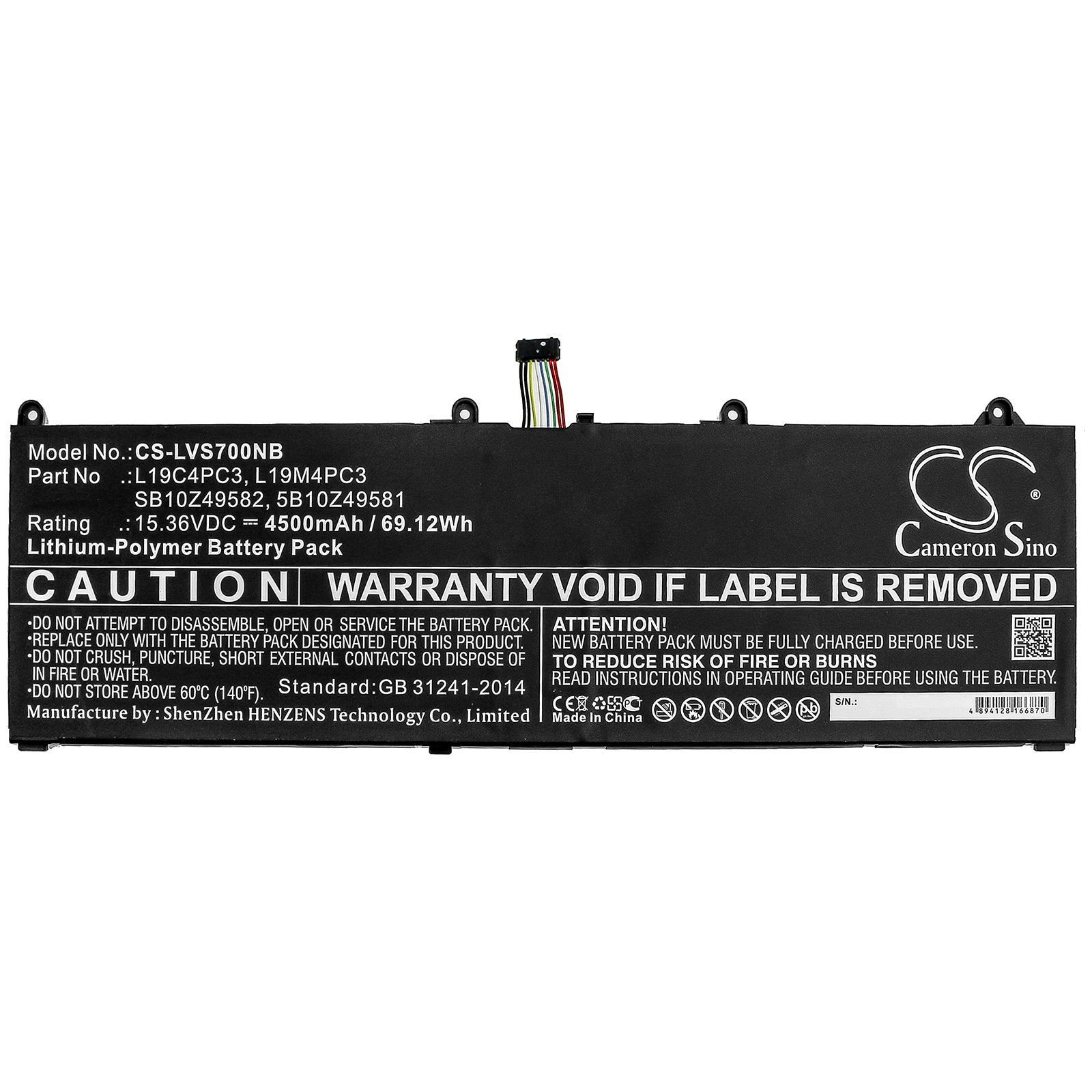 Li-Polymer Battery fits Lenovo, Legion R9000x, Legion S7, Legion S7 15imh5 15.36V, 4500mAh Notebook & Laptop Cameron Sino Technology Limited