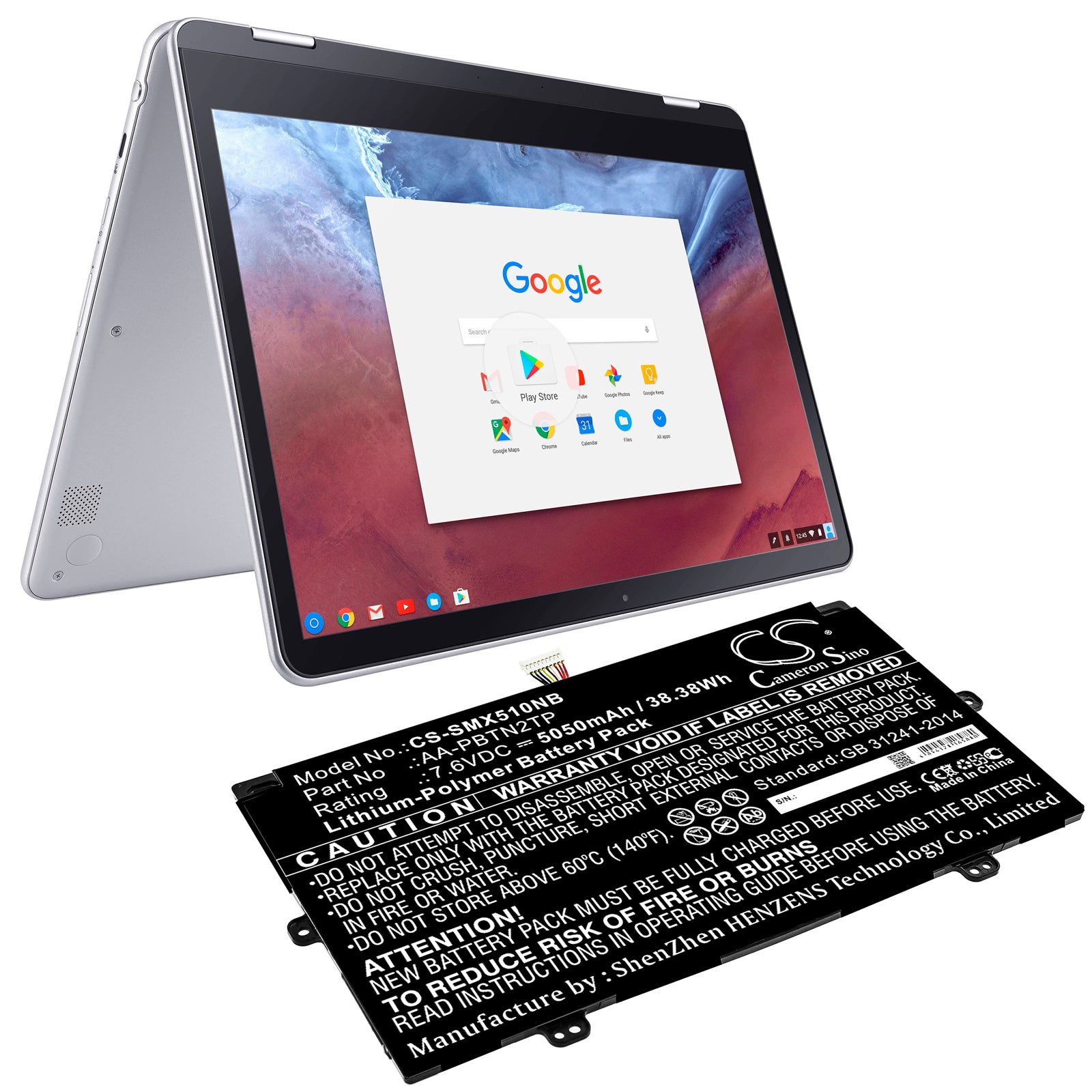 Li-Polymer Battery fits Samsung, Xe510c24, Xe510c24-k01us, Xe510c24-k04us 7.6V, 5050mAh Notebook & Laptop Cameron Sino Technology Limited