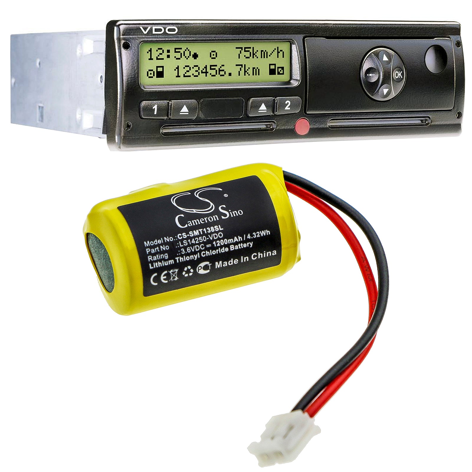 Li-SOCl2 Battery fits Siemens, Vdo Digital Tachograph Dtco 1381 3.6V, 1200mAh PLC Cameron Sino Technology Limited