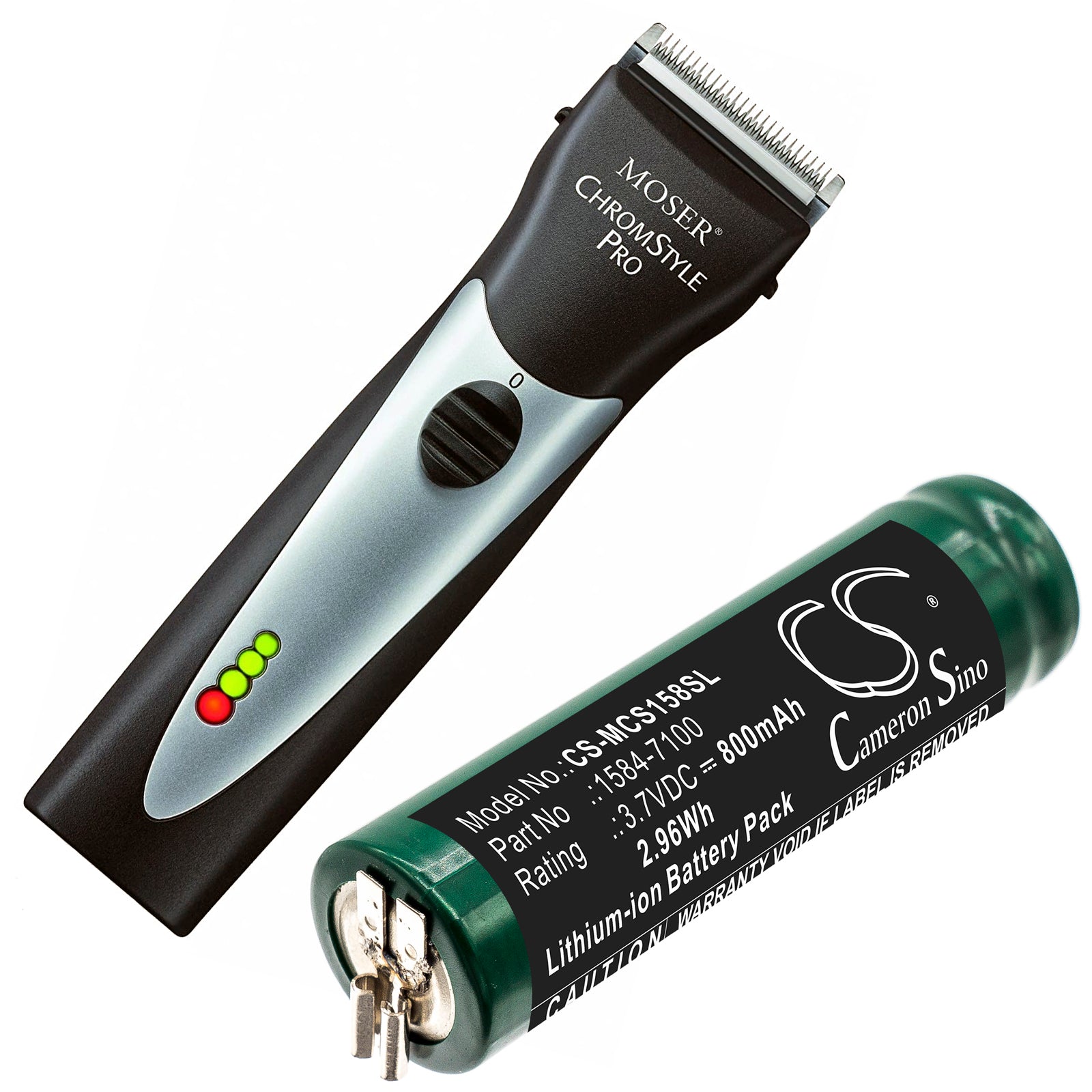 Li-ion Battery fits Moser, Chromstyle 1584 3.7V, 800mAh Shaver Cameron Sino Technology Limited