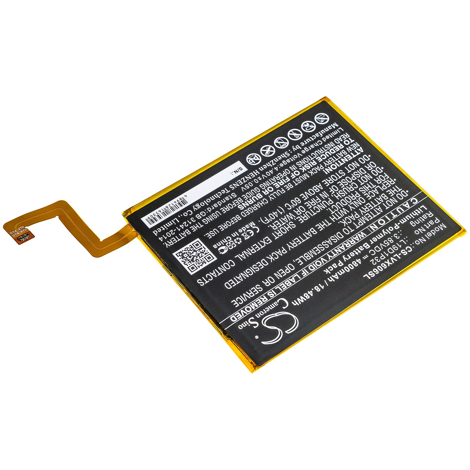 Li-Polymer Battery fits Lenovo, Tab M10 Plus, Tb-x606f 3.85V, 4800mAh Tablet Cameron Sino Technology Limited