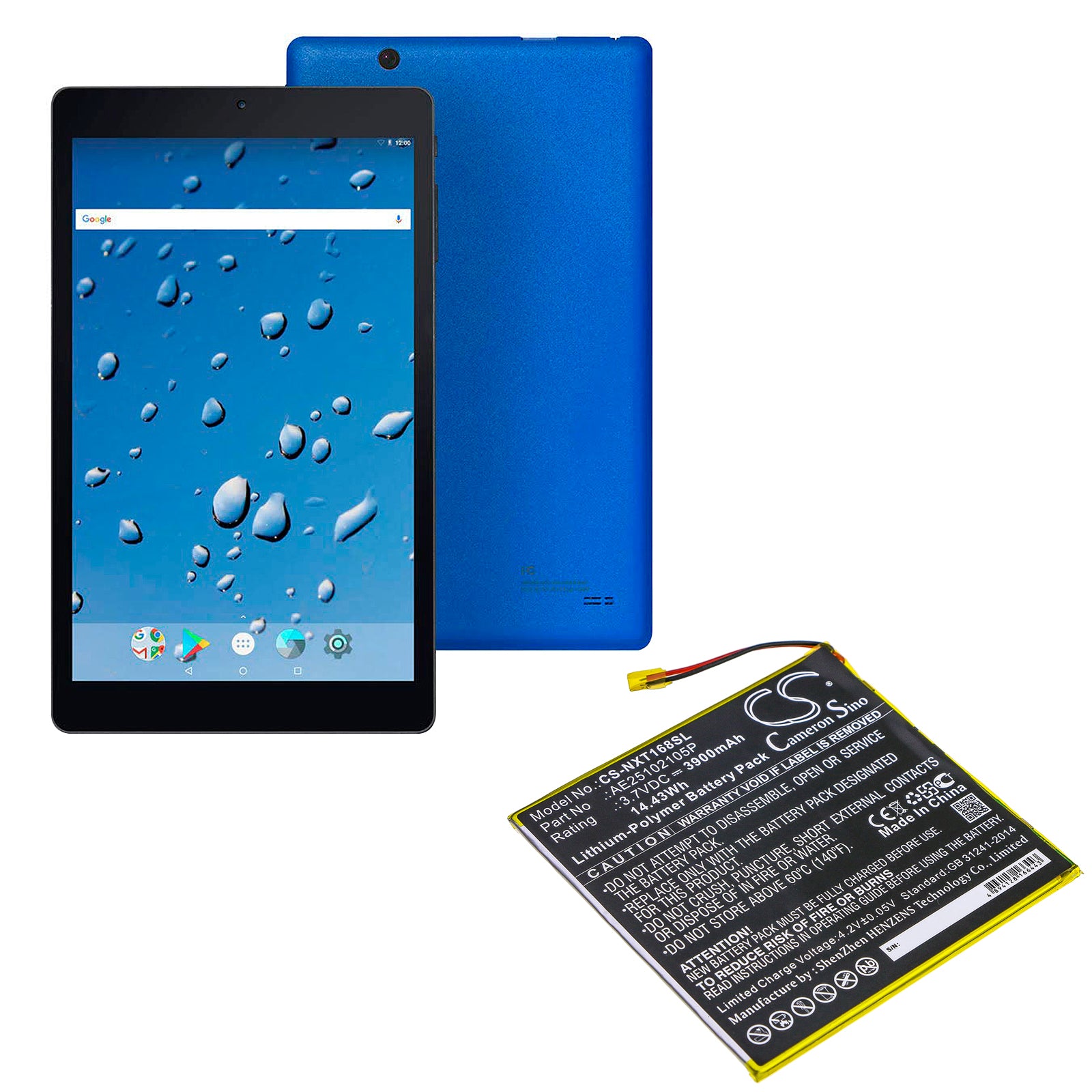 Li-Polymer Battery fits Nextbook, Ares 8a, Nx16a8116kpk 3.7V, 3900mAh Tablet Cameron Sino Technology Limited